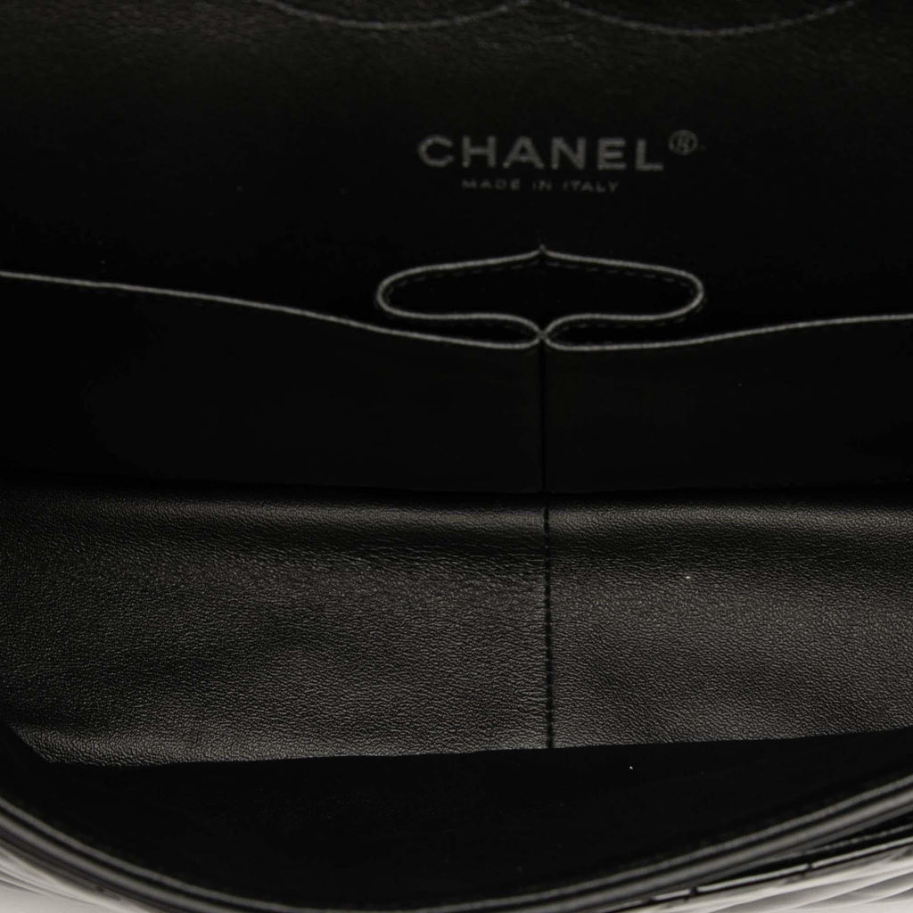 Chanel Jumbo Classic Chevron Patent Double Flap