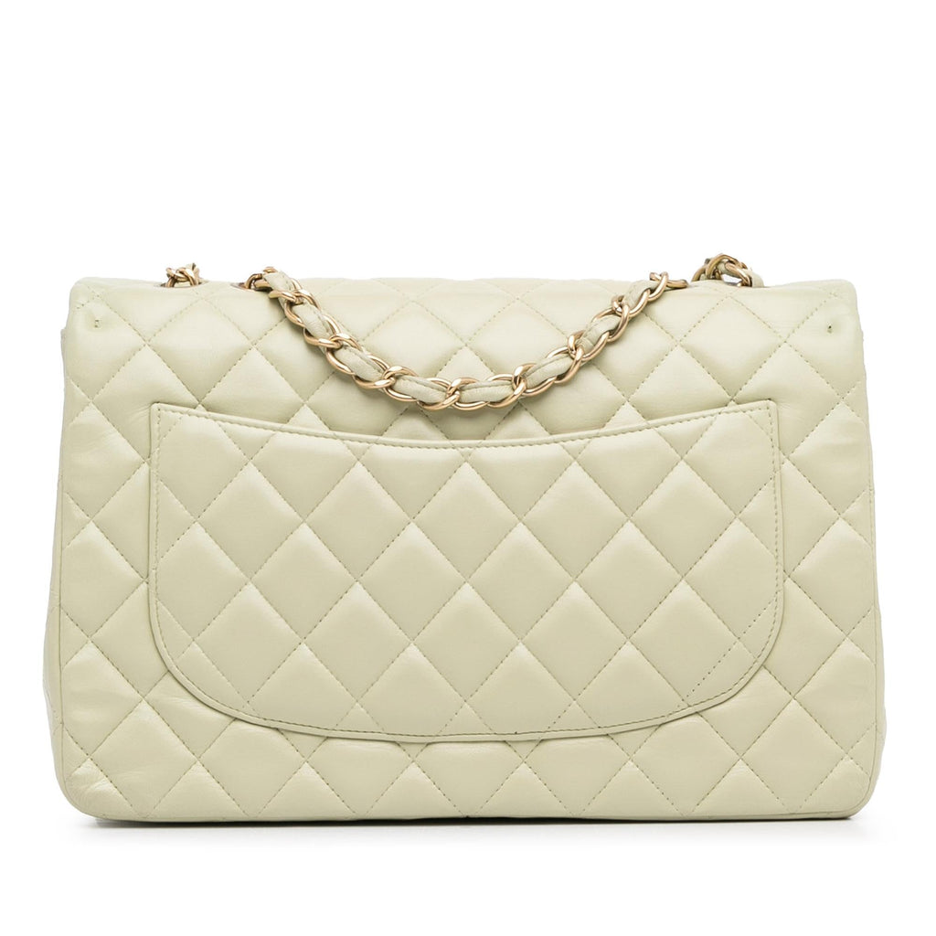 Chanel Jumbo Classic Lambskin Single Flap (SHG-RAwy5g)