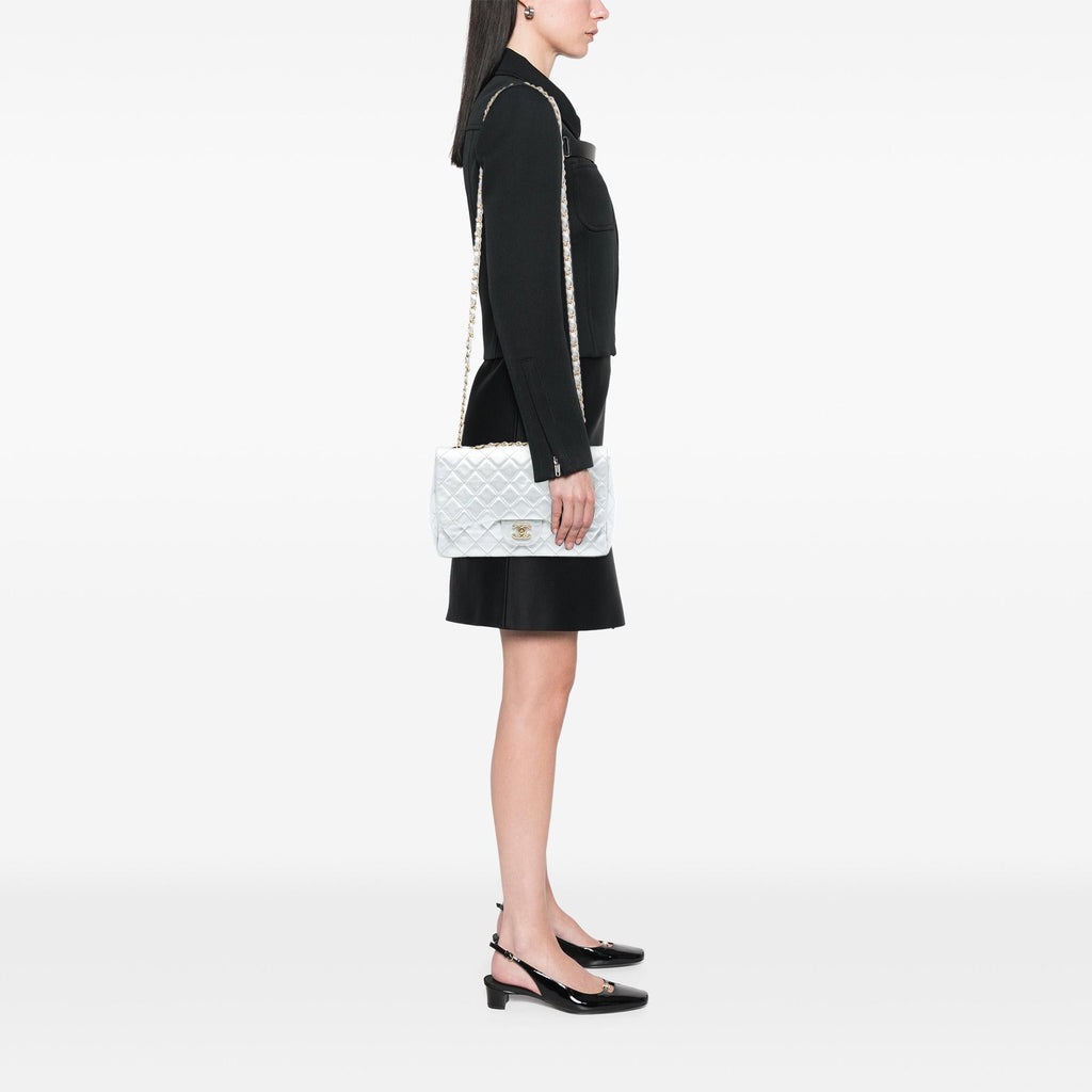 Chanel Jumbo Classic Metallic Lambskin Single Flap