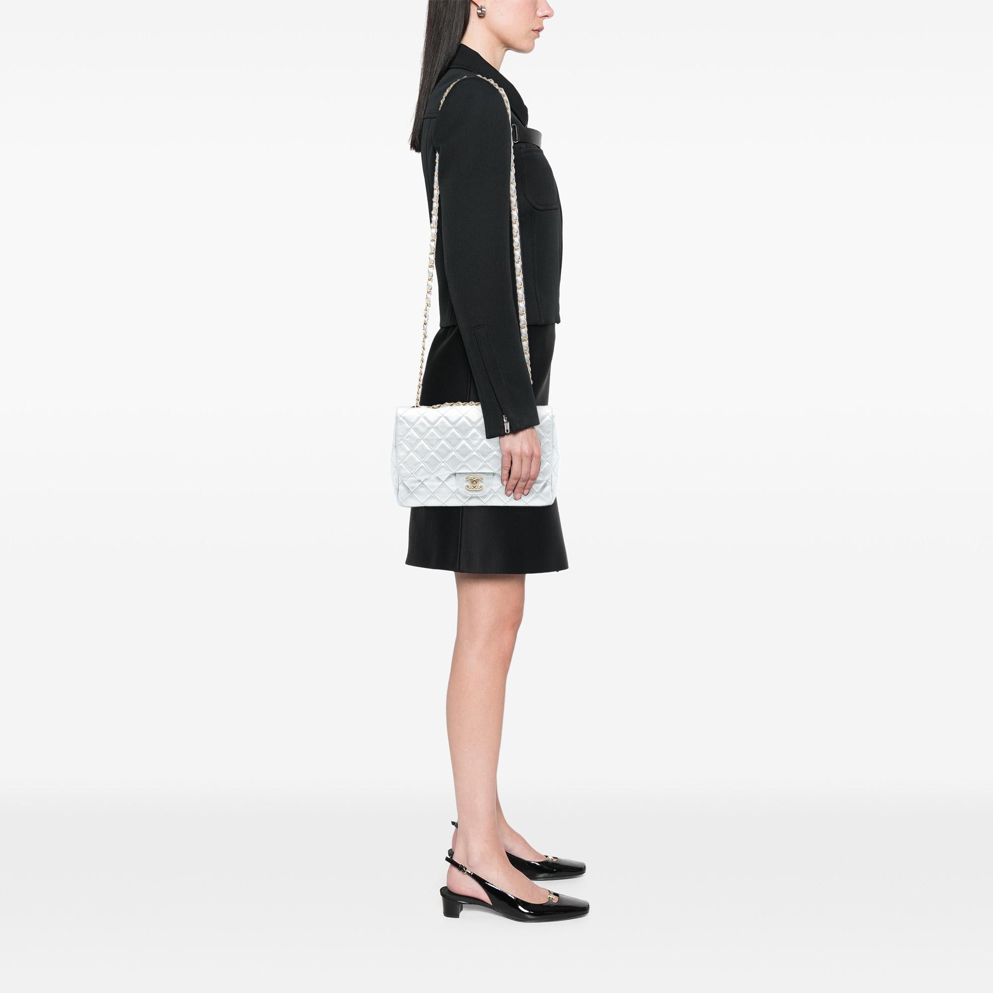 Chanel Jumbo Classic Metallic Lambskin Single Flap