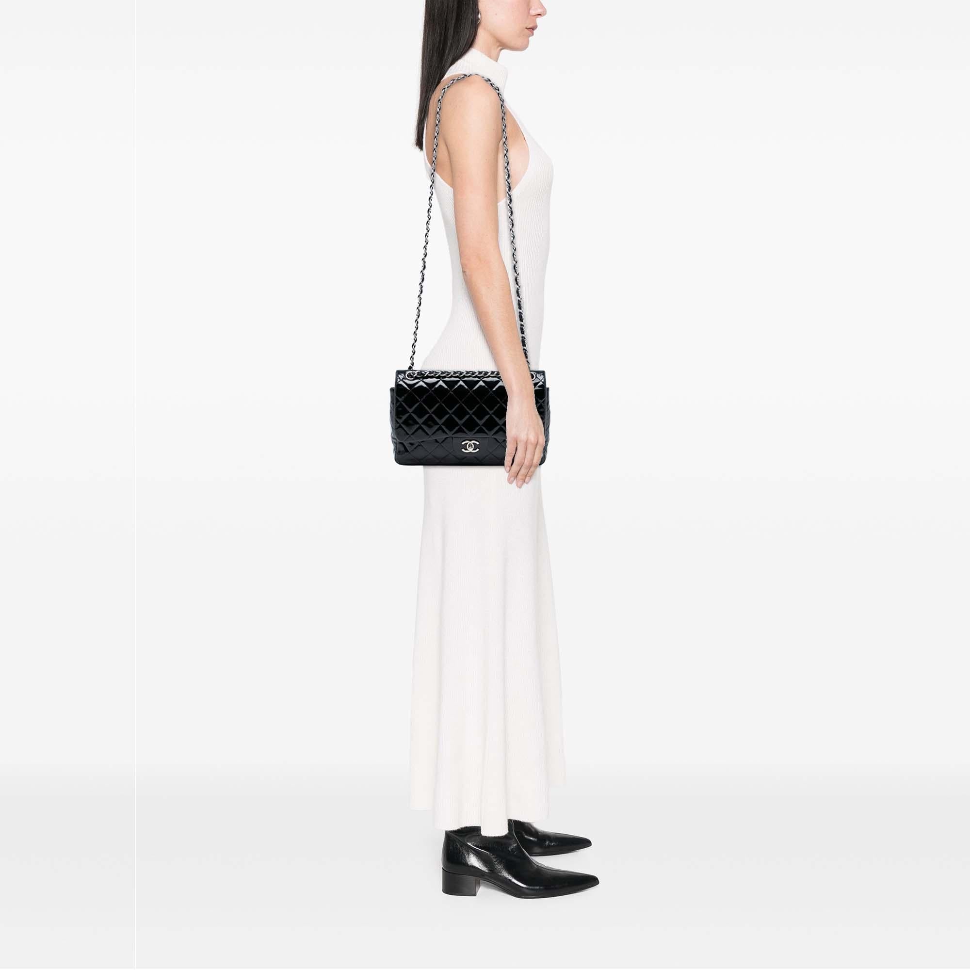 Chanel Jumbo Classic Patent Double Flap