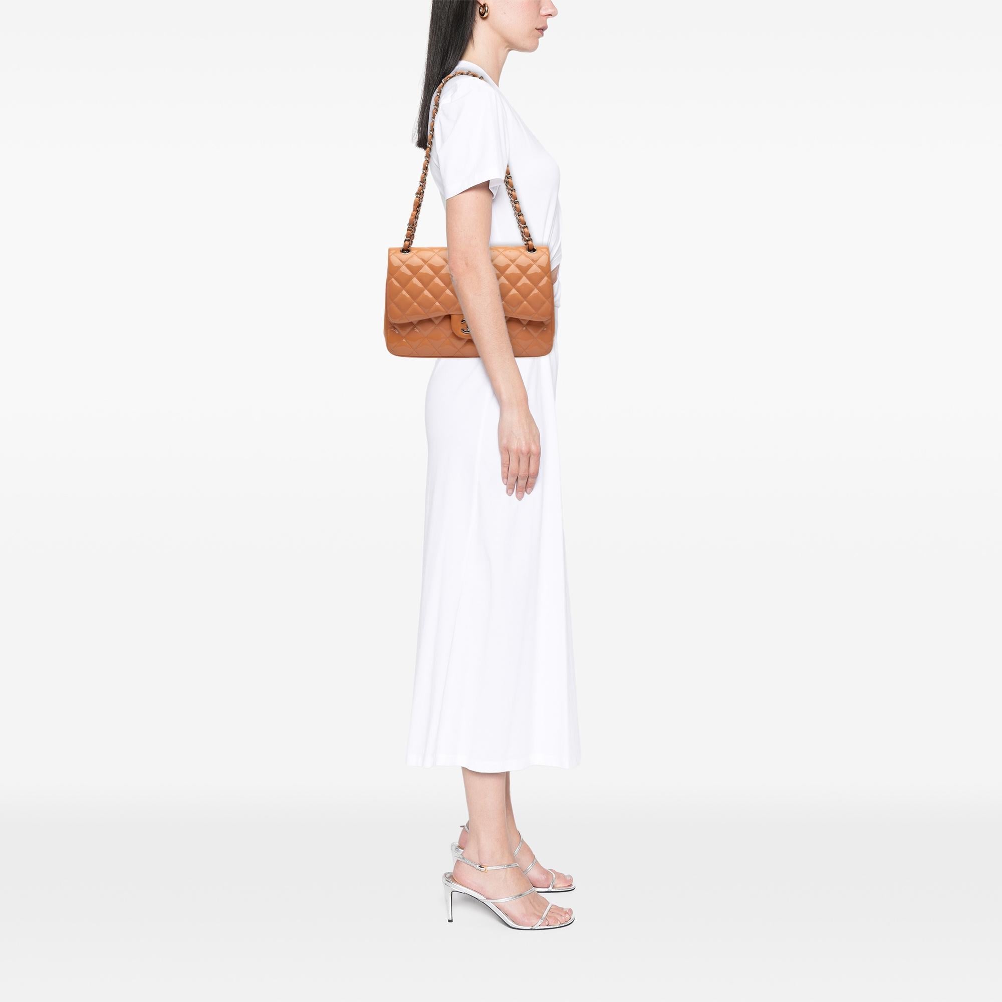 Chanel Jumbo Classic Patent Double Flap