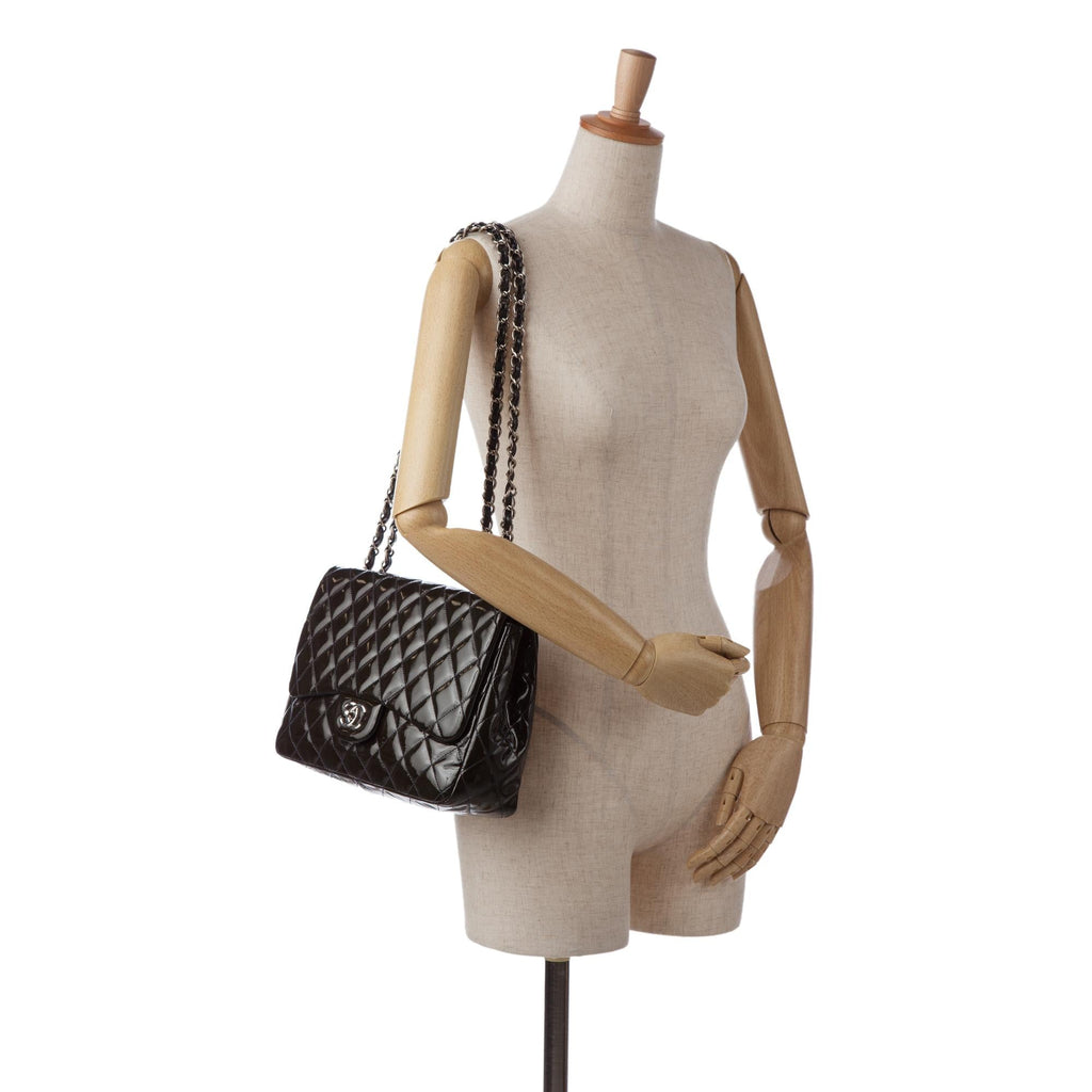Chanel Jumbo Classic Patent Single Flap Bag (SHG-WIi3Tf)