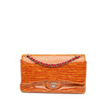 Chanel Jumbo Classic Patent Stiped Double Flap
