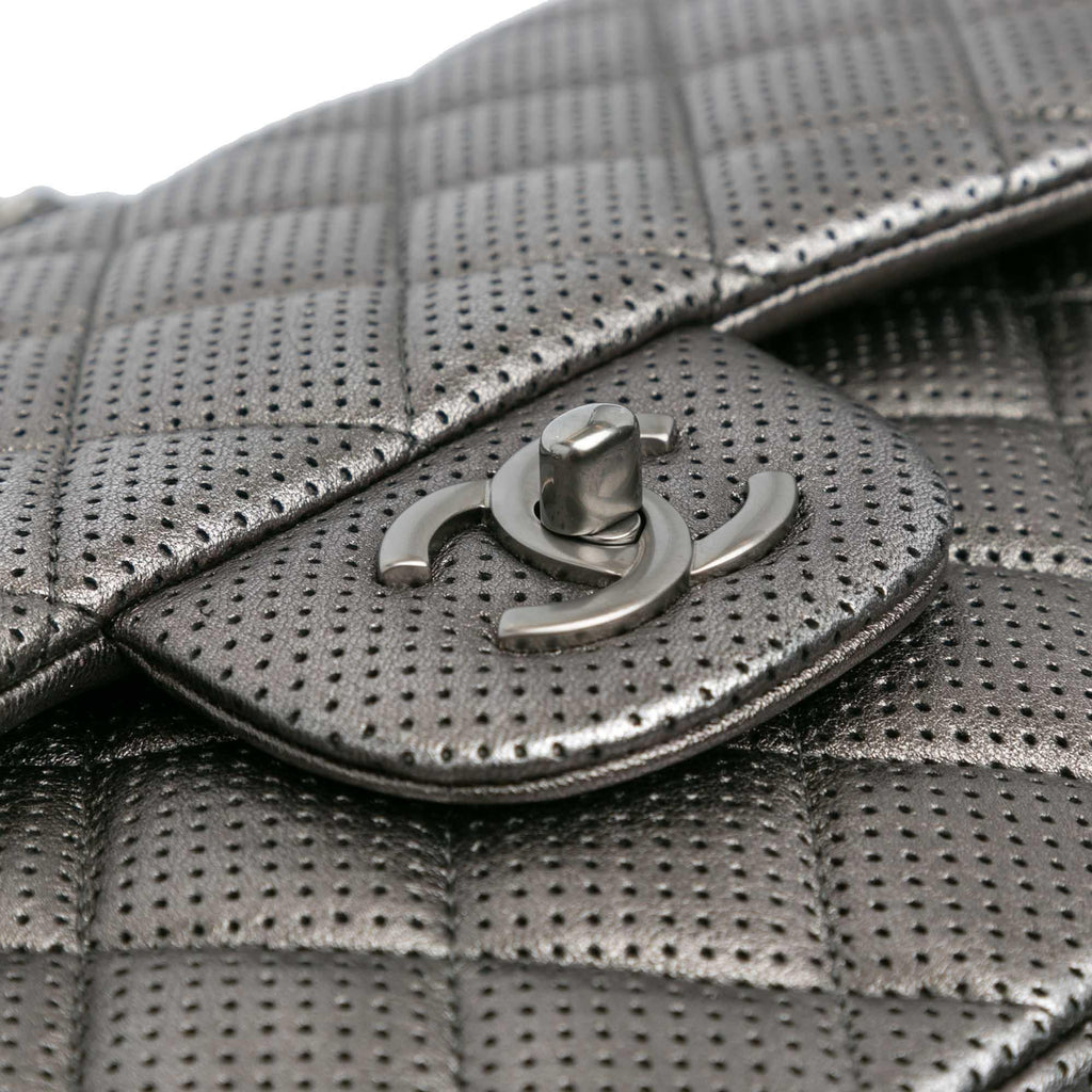 Chanel Jumbo Classic Perforated Lambskin Double Flap