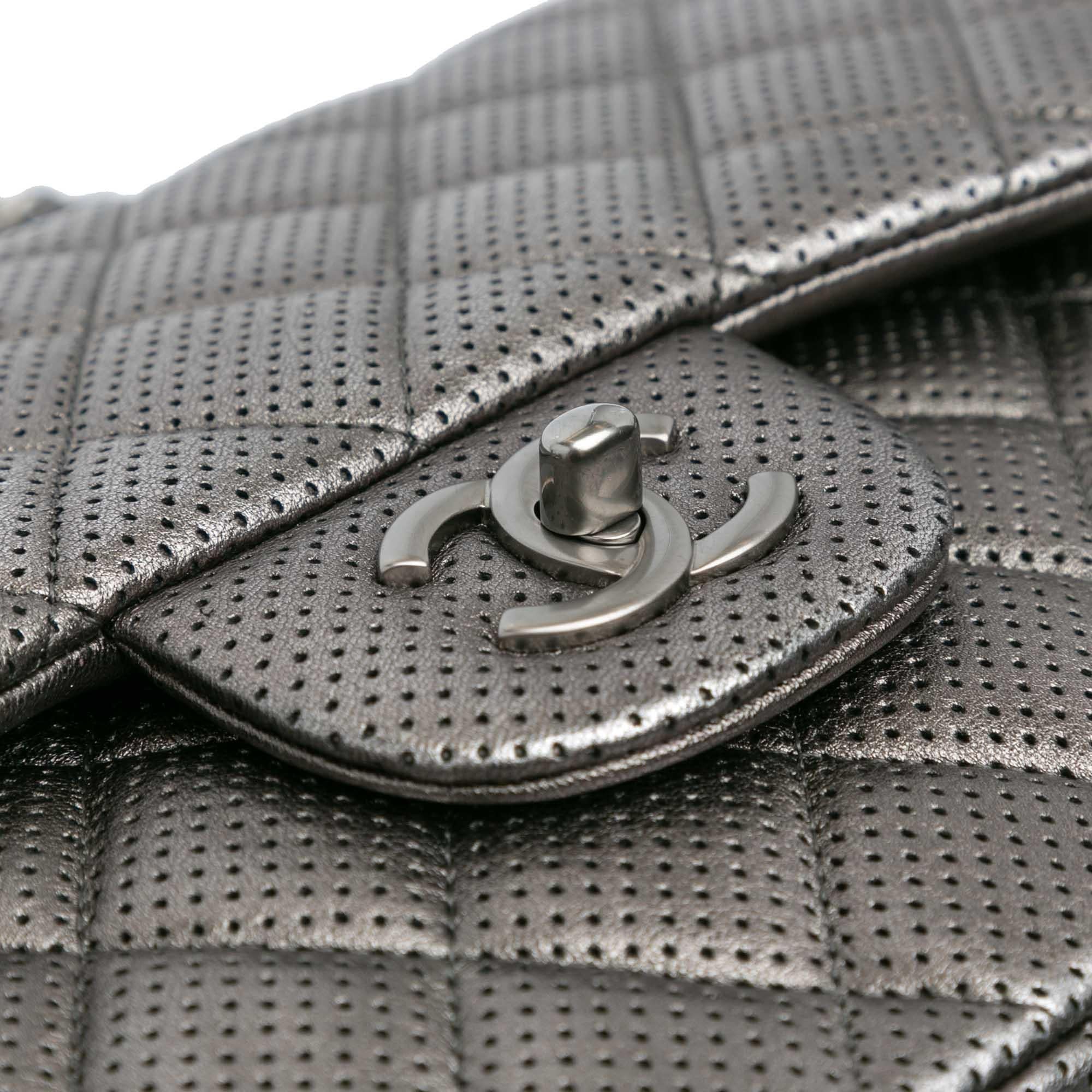 Chanel Jumbo Classic Perforated Lambskin Double Flap