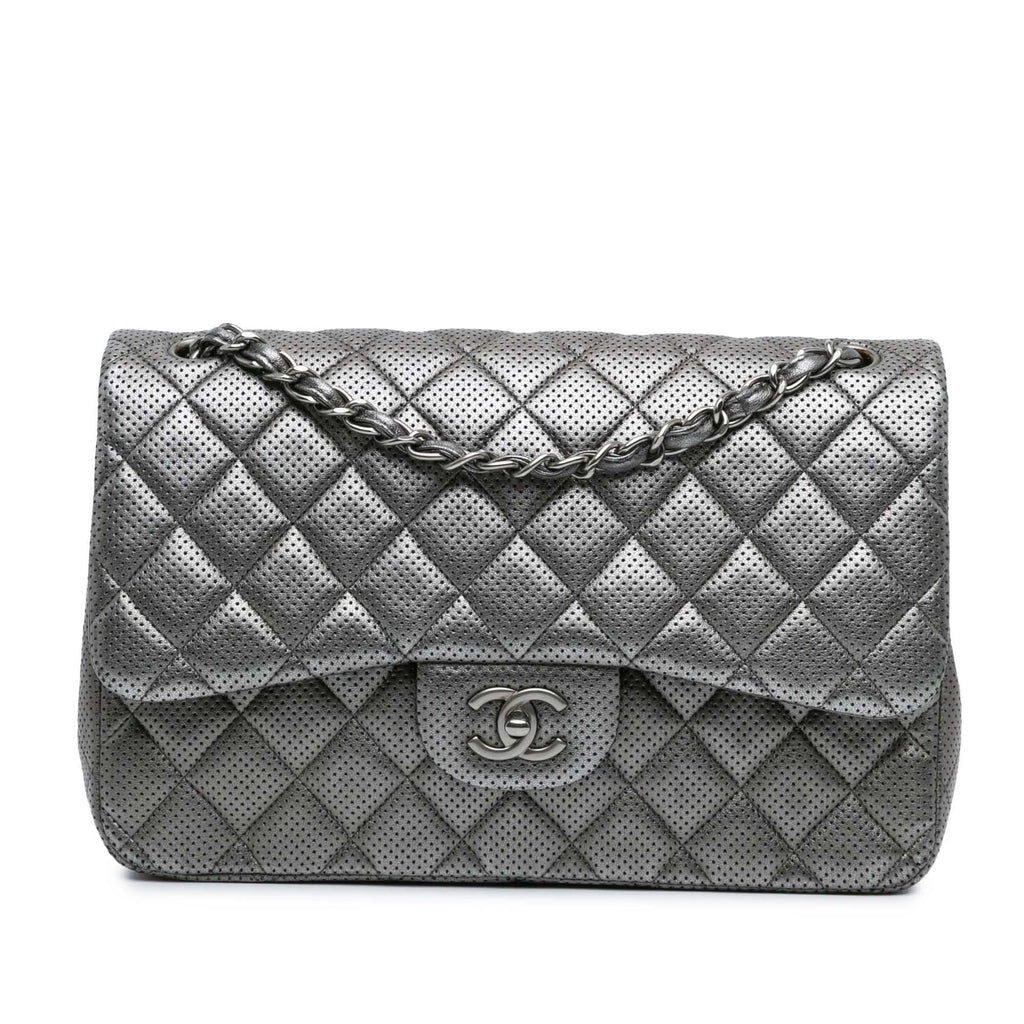 Chanel Jumbo Classic Perforated Lambskin Double Flap