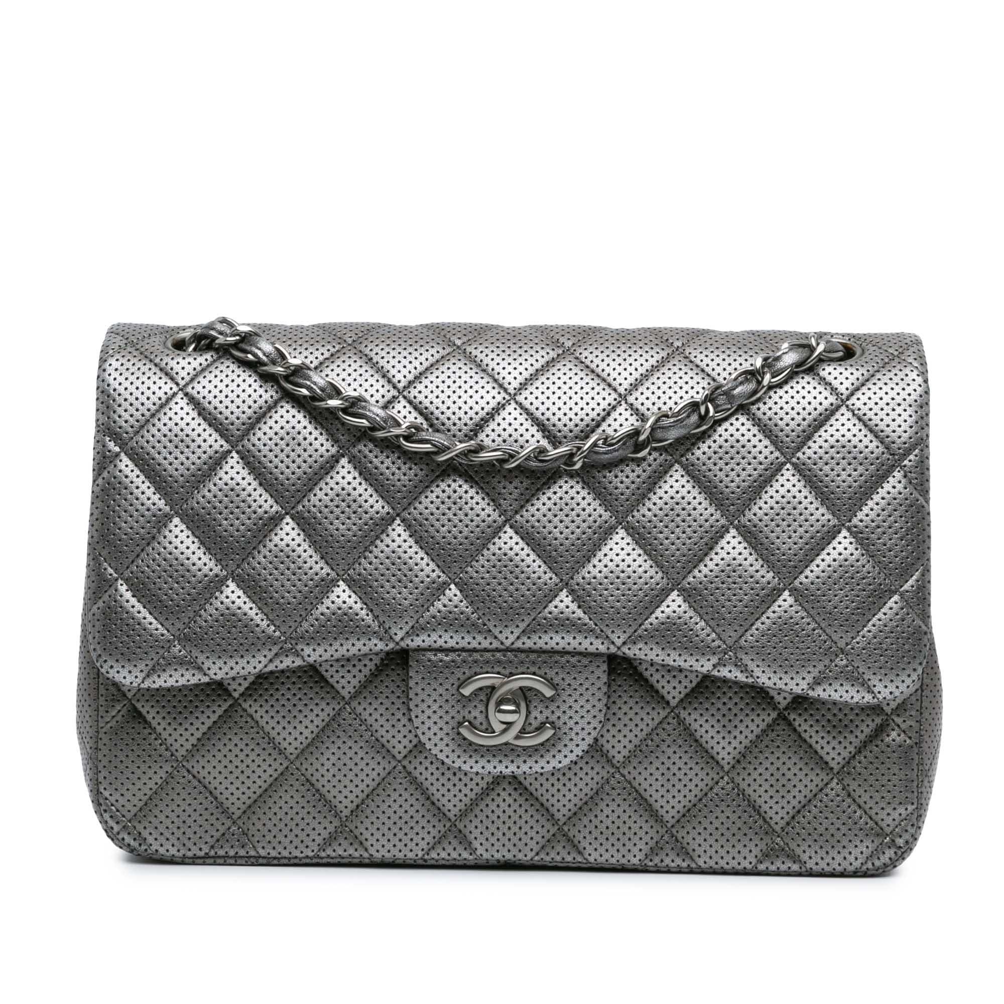 Chanel Jumbo Classic Perforated Lambskin Double Flap