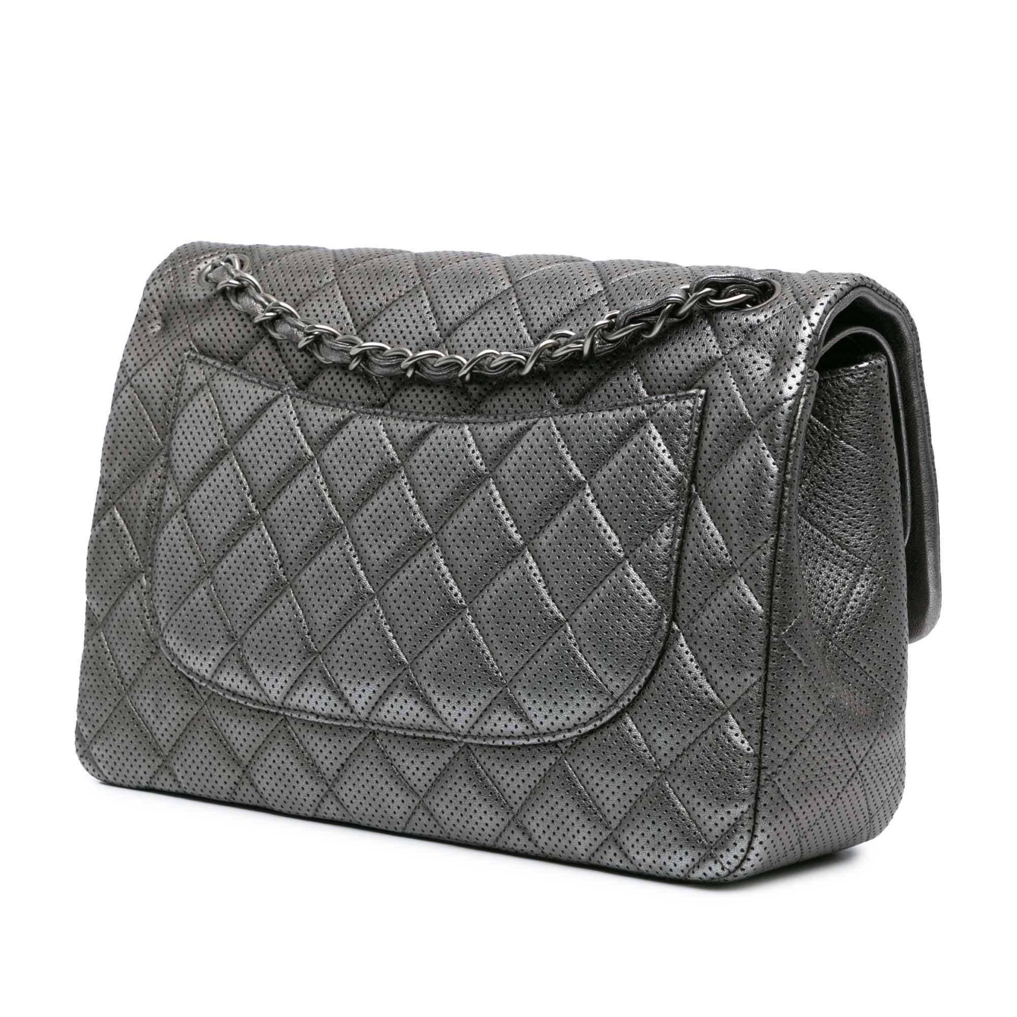 Chanel Jumbo Classic Perforated Lambskin Double Flap