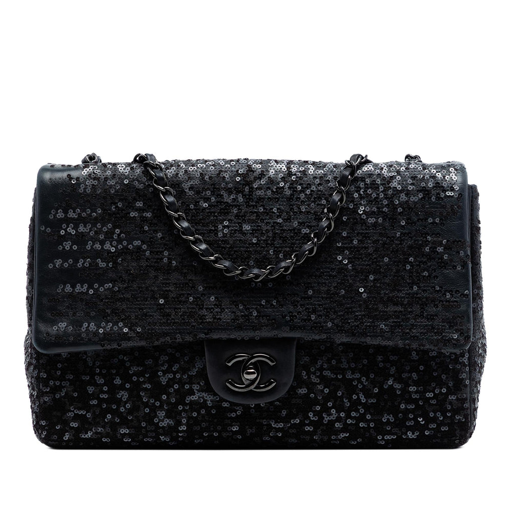Chanel Jumbo Classic Sequins Single Flap