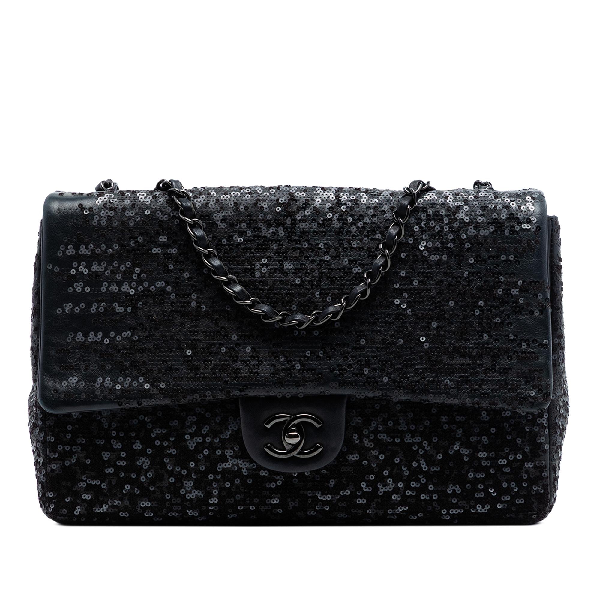 Chanel Jumbo Classic Sequins Single Flap