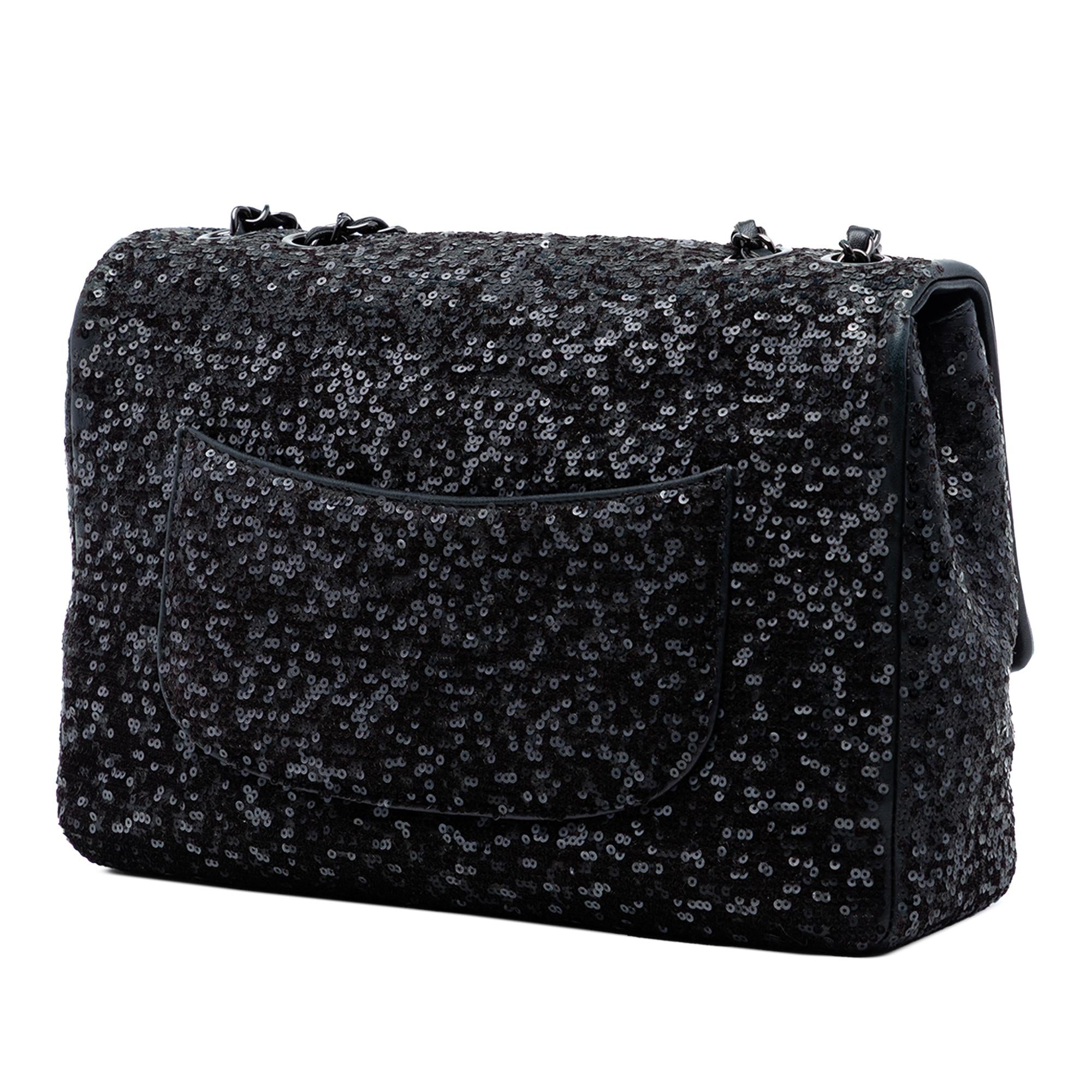 Chanel Jumbo Classic Sequins Single Flap