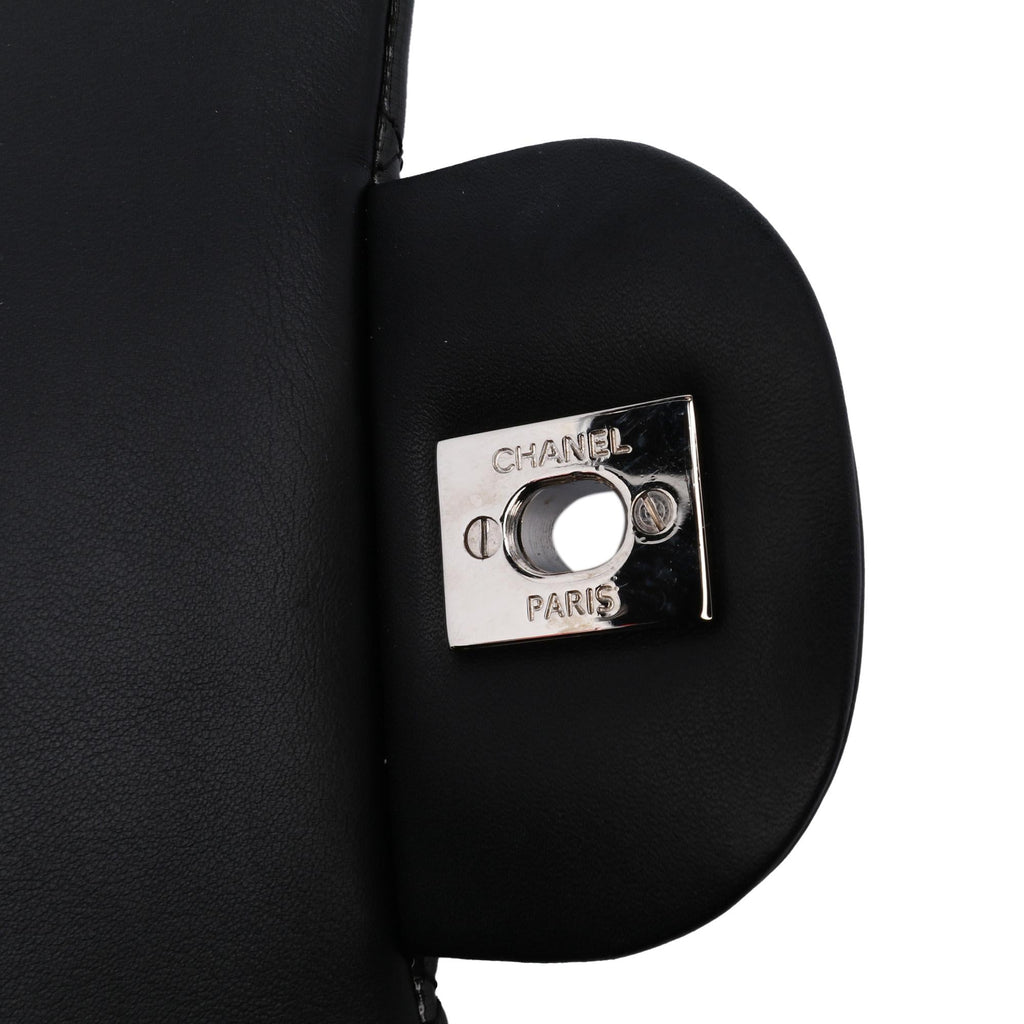 Chanel Jumbo Classic Striped Patent Double Flap