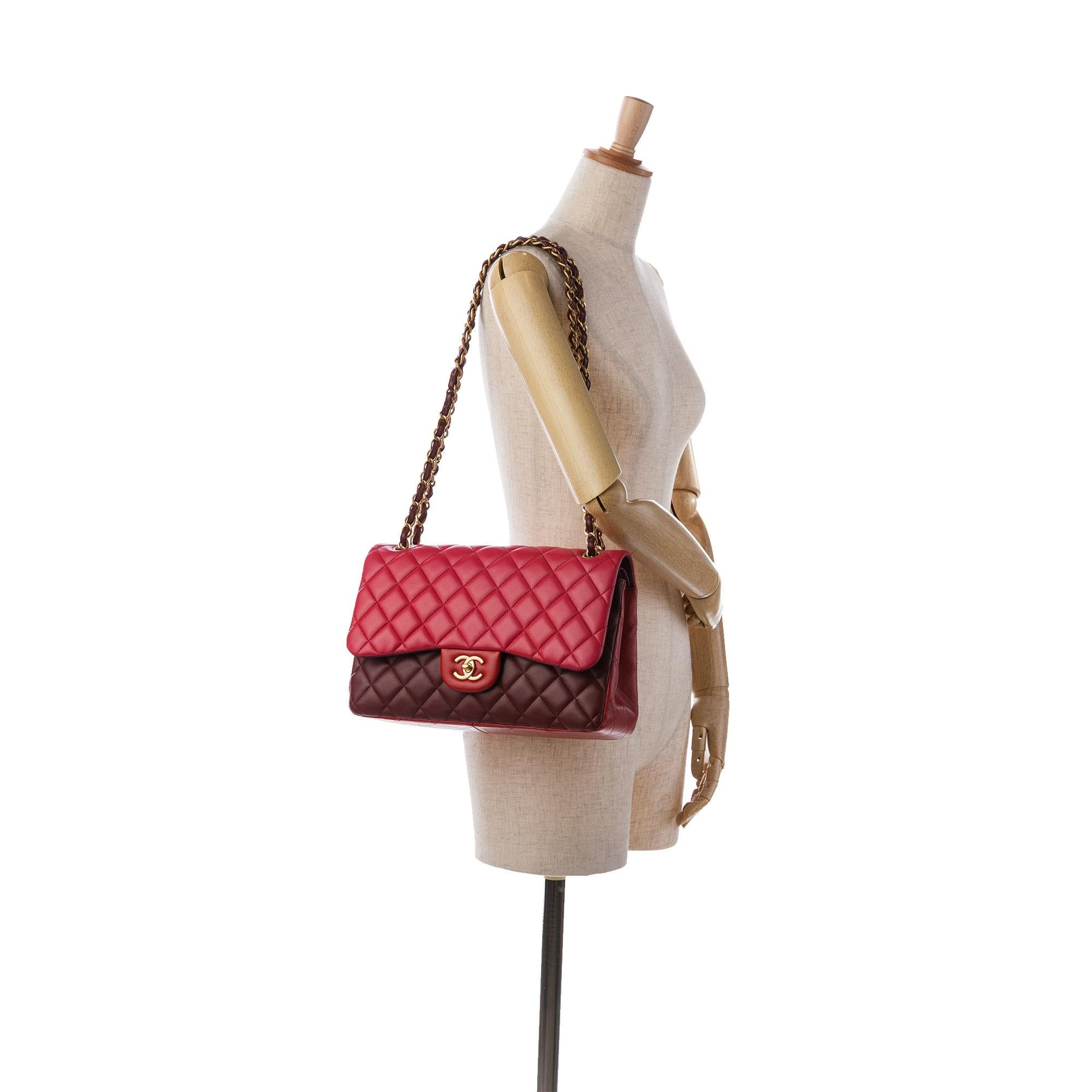 Chanel Jumbo Classic Tricolor Lambskin Double Flap (SHG-2yyCBu)