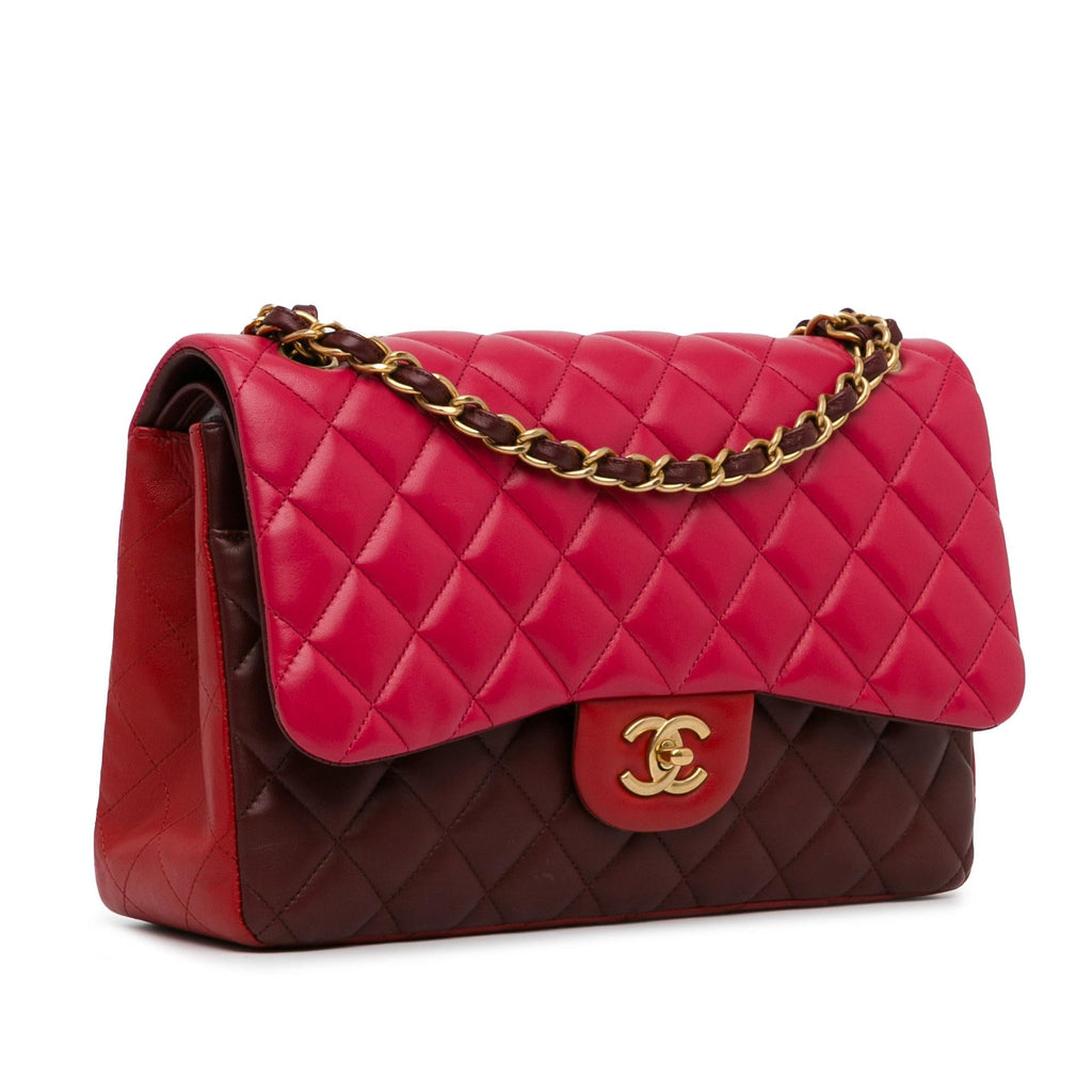 Chanel Jumbo Classic Tricolor Lambskin Double Flap (SHG-2yyCBu)