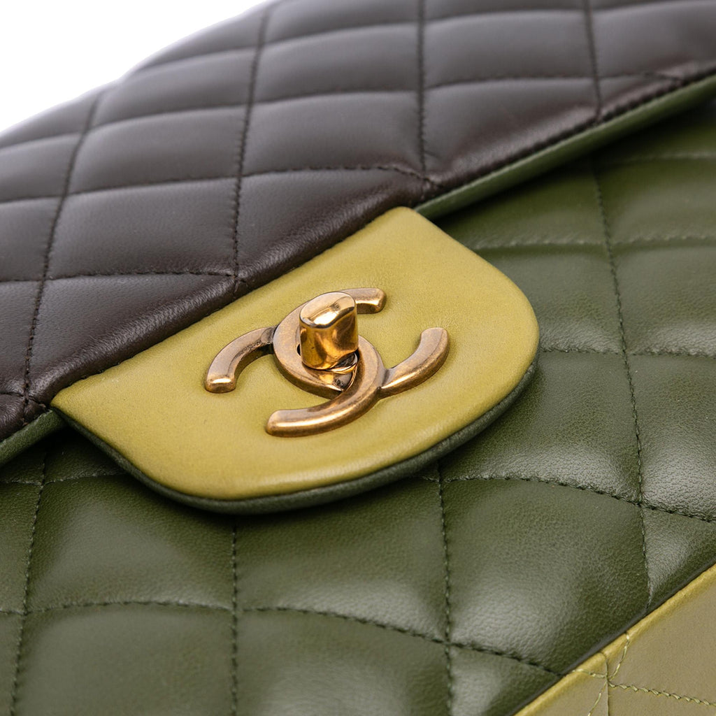 Chanel Jumbo Classic Tricolor Lambskin Double Flap