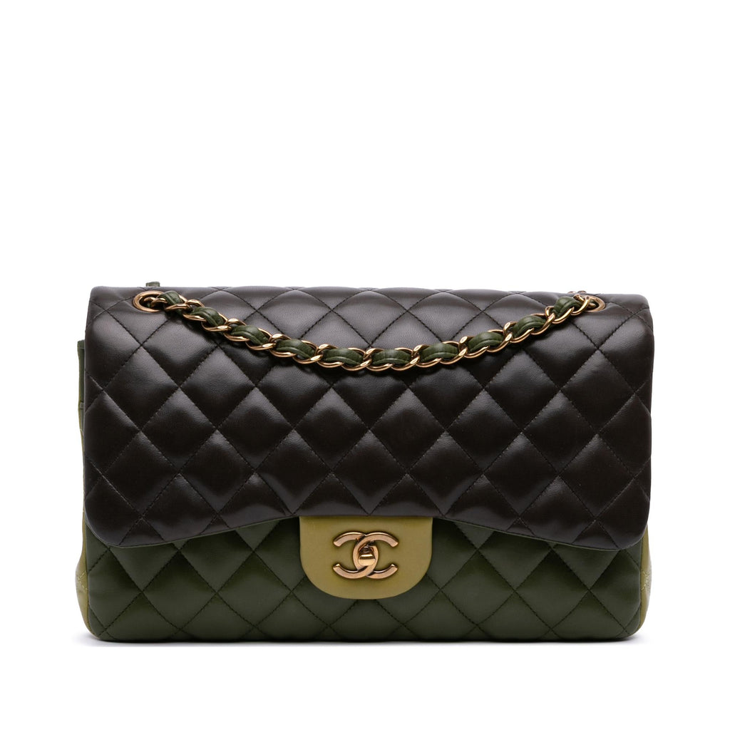Chanel Jumbo Classic Tricolor Lambskin Double Flap