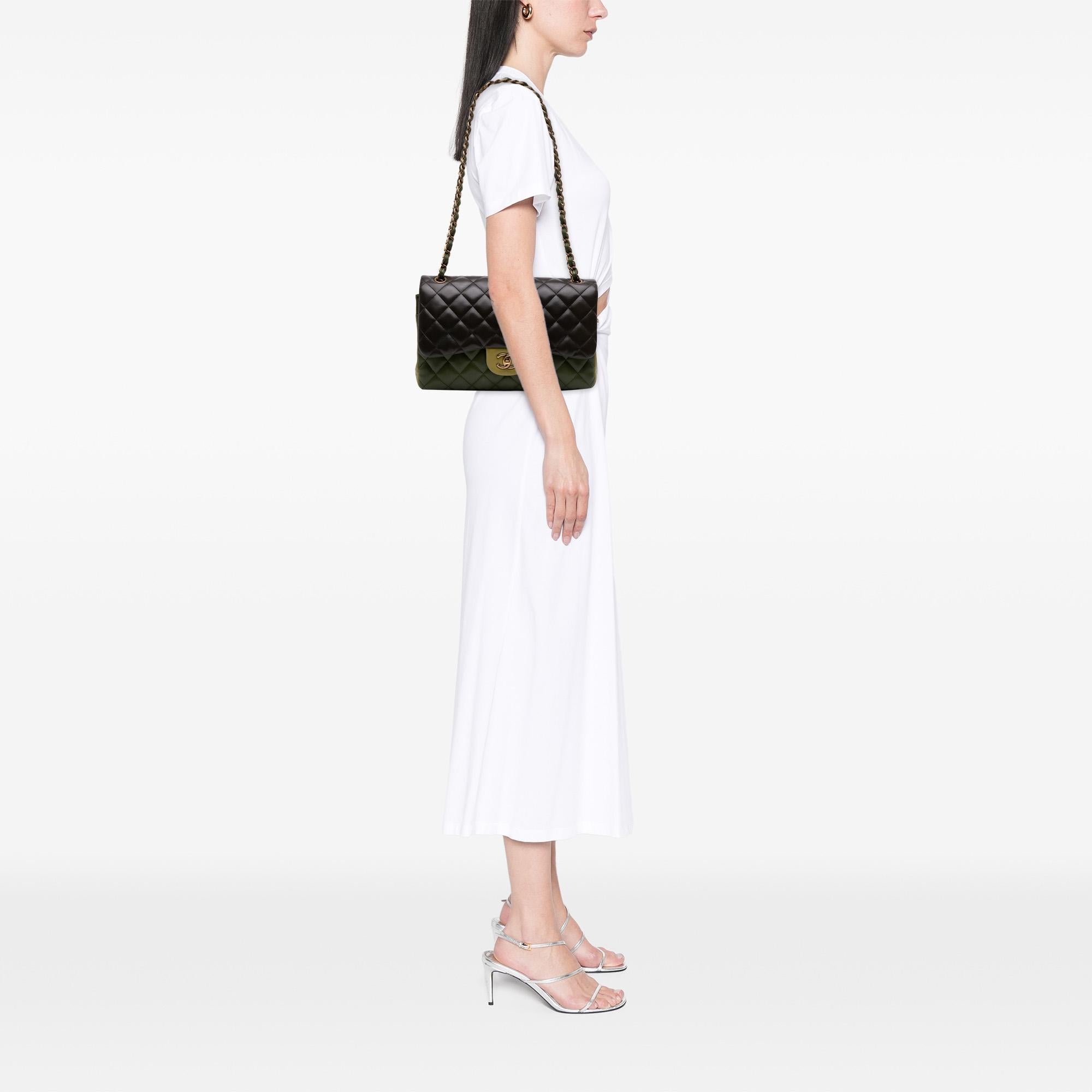 Chanel Jumbo Classic Tricolor Lambskin Double Flap