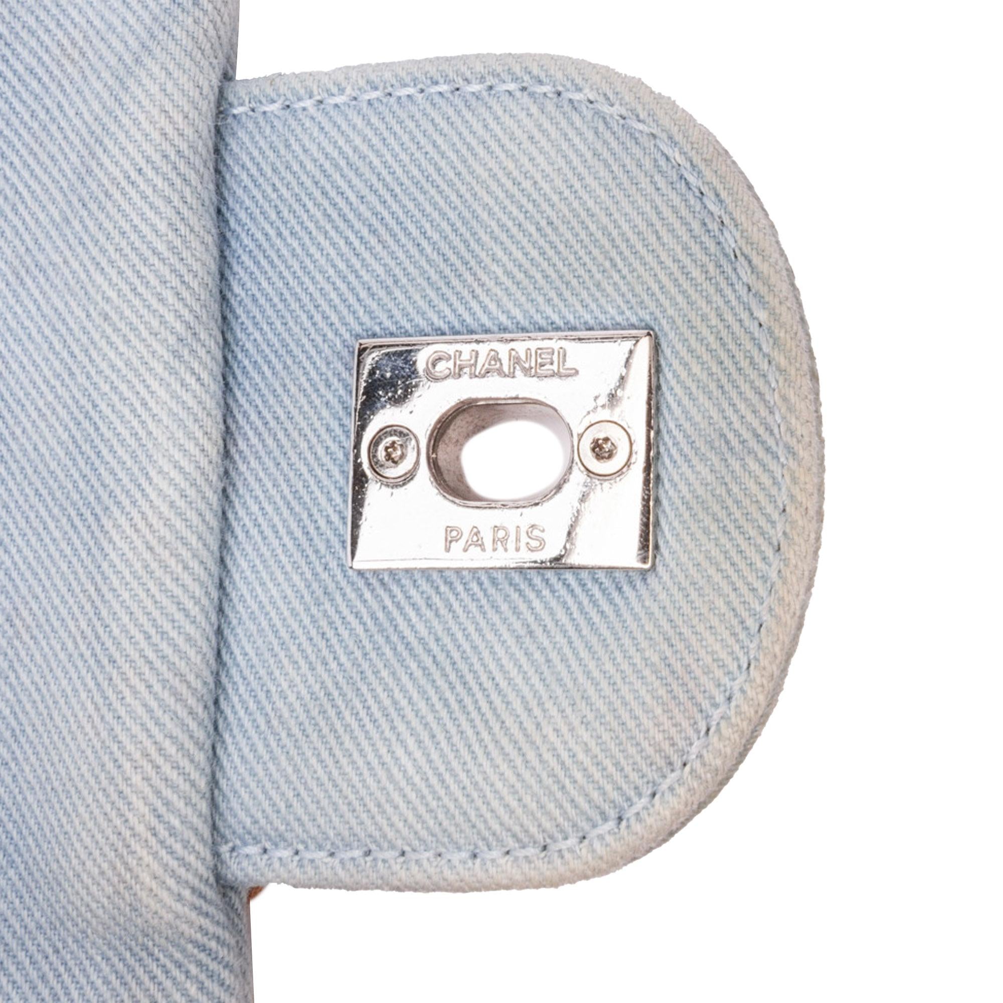 Chanel Jumbo Denim Canebiers Net Flap