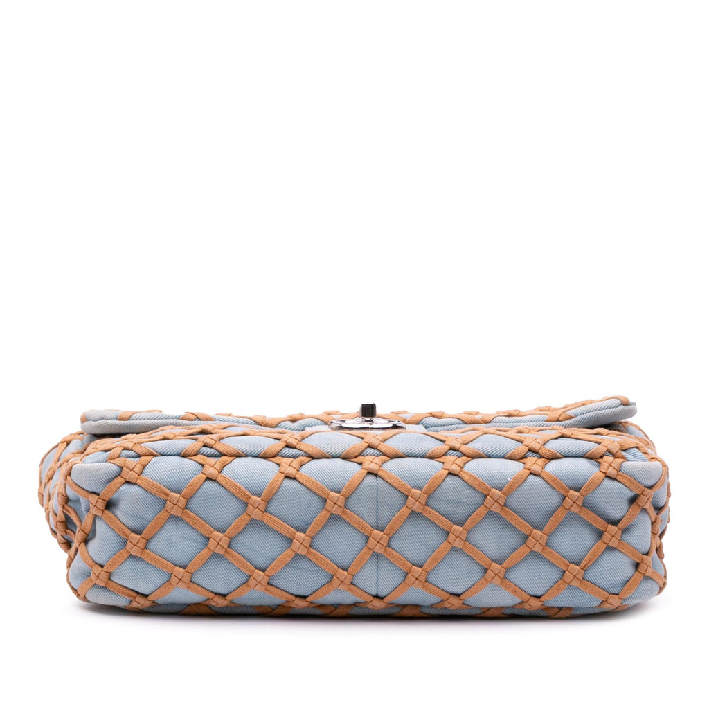 Chanel Jumbo Denim Canebiers Net Flap