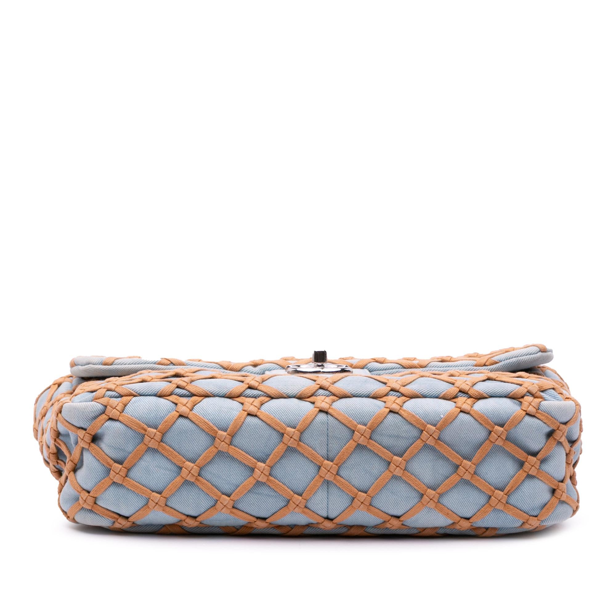 Chanel Jumbo Denim Canebiers Net Flap