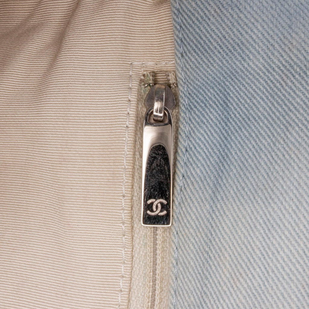 Chanel Jumbo Denim Canebiers Net Flap