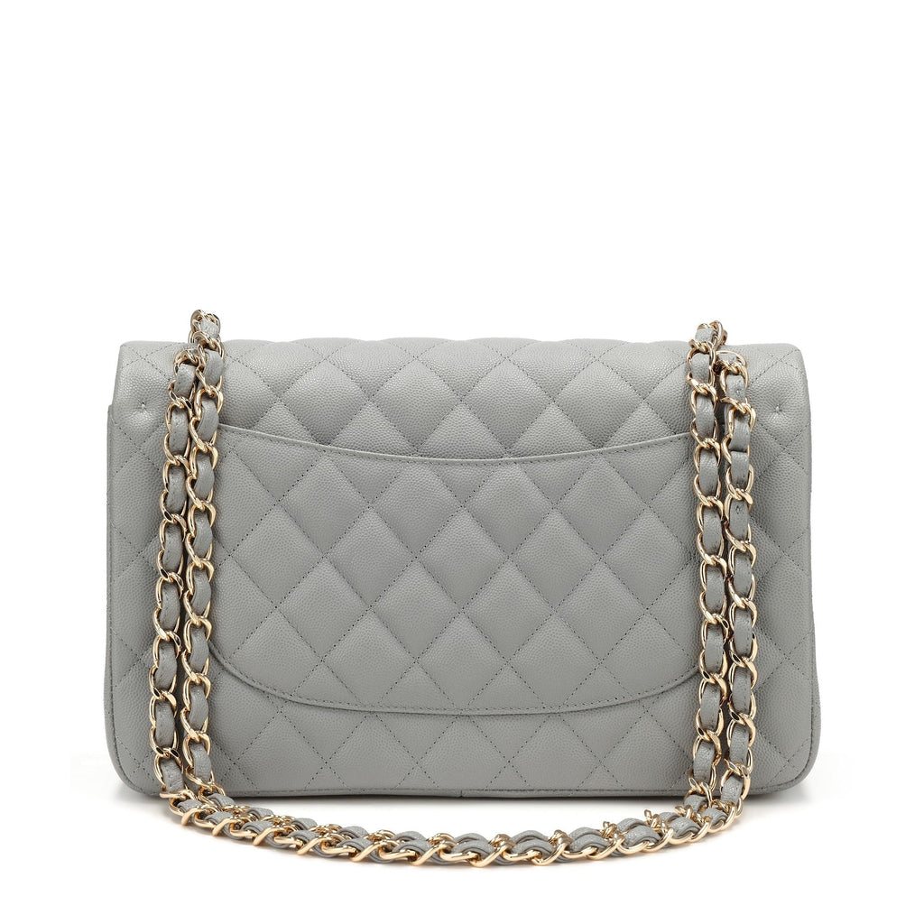 CHANEL CLASSIC  QUILTED CAVIAR JUMBO DOUBLE FLAP BAG