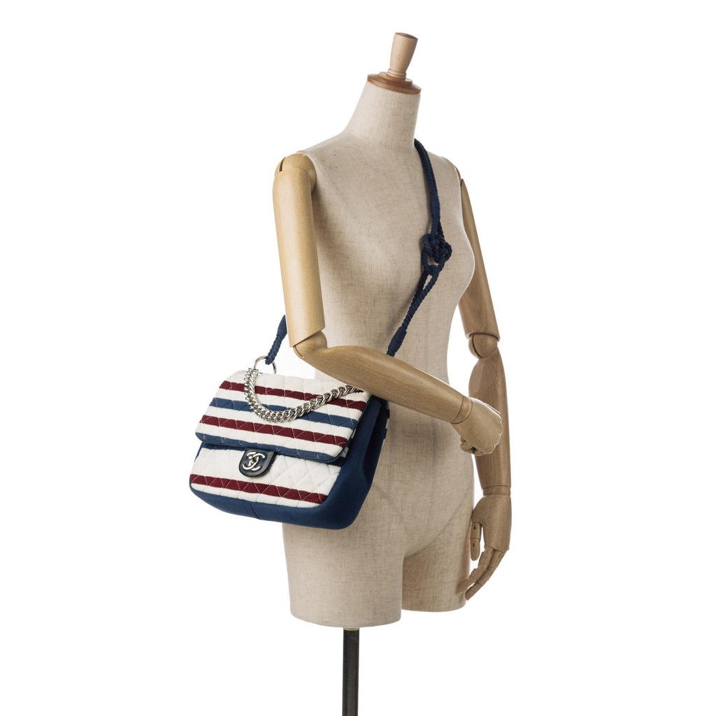 Chanel Jumbo Jersey Rope Flap Bag (SHG-ixkP1F)