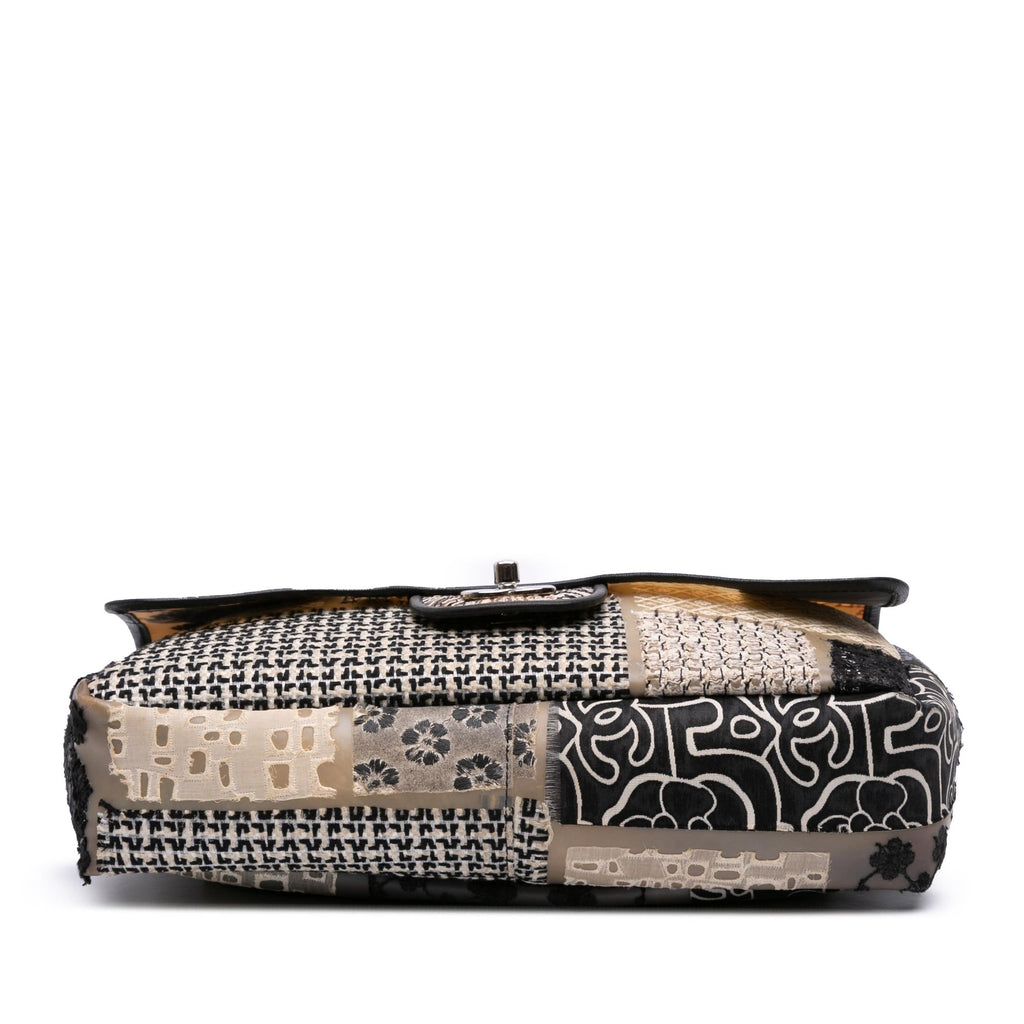 Chanel Jumbo PVC and Tweed Patchwork Single Flap