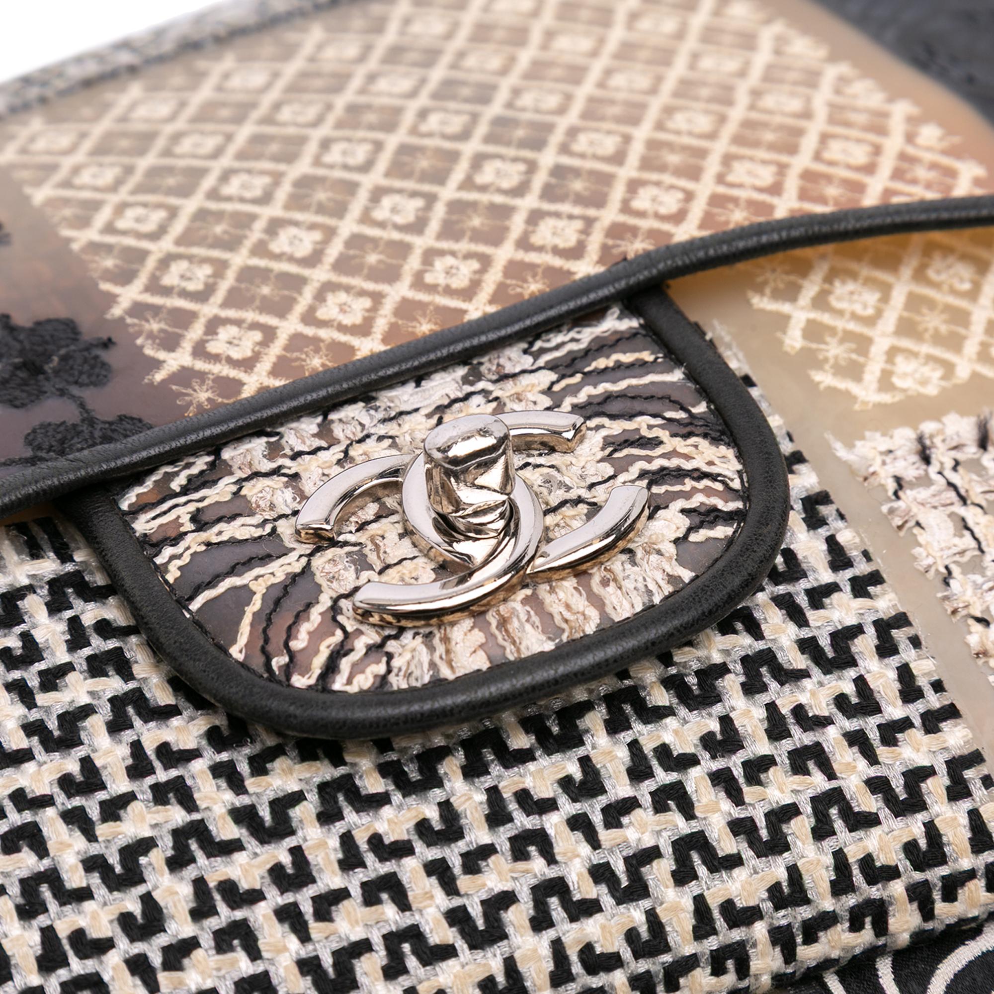 Chanel Jumbo PVC and Tweed Patchwork Single Flap
