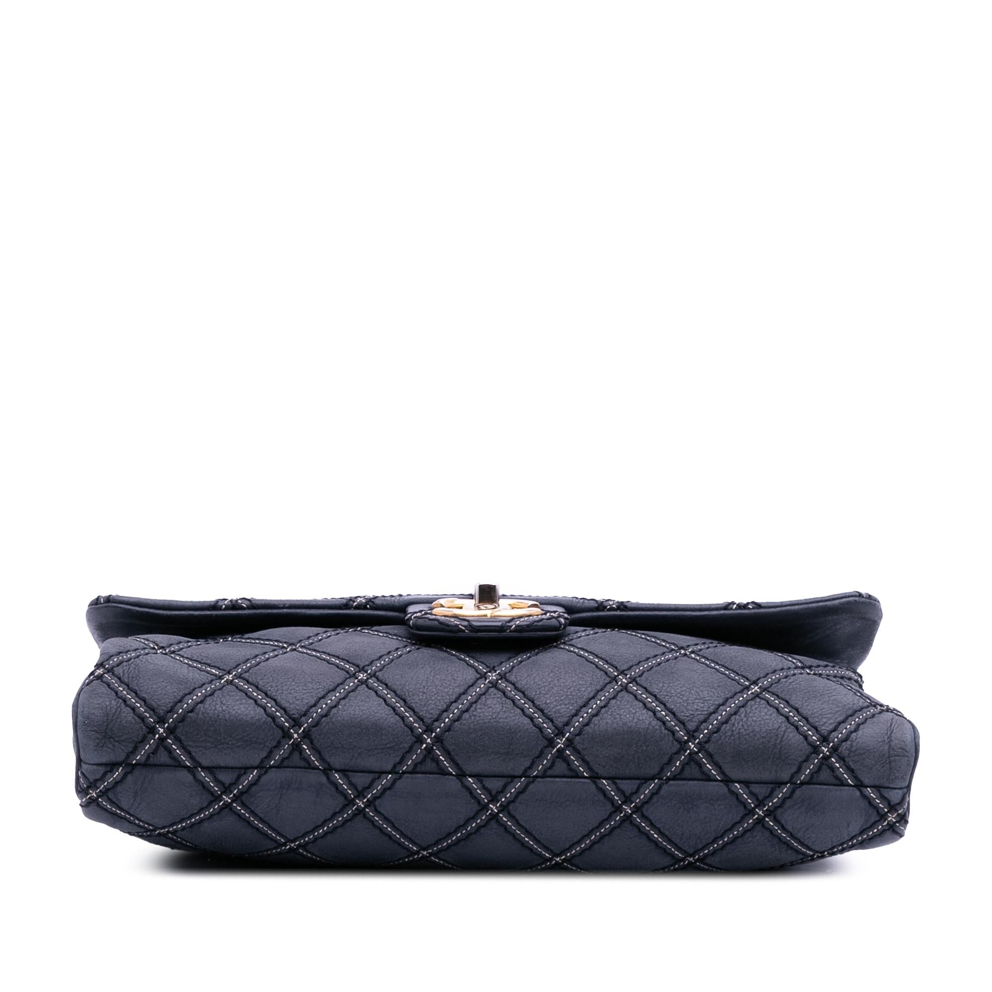 Chanel Jumbo Quilted Calfskin Triple Stitched Flap