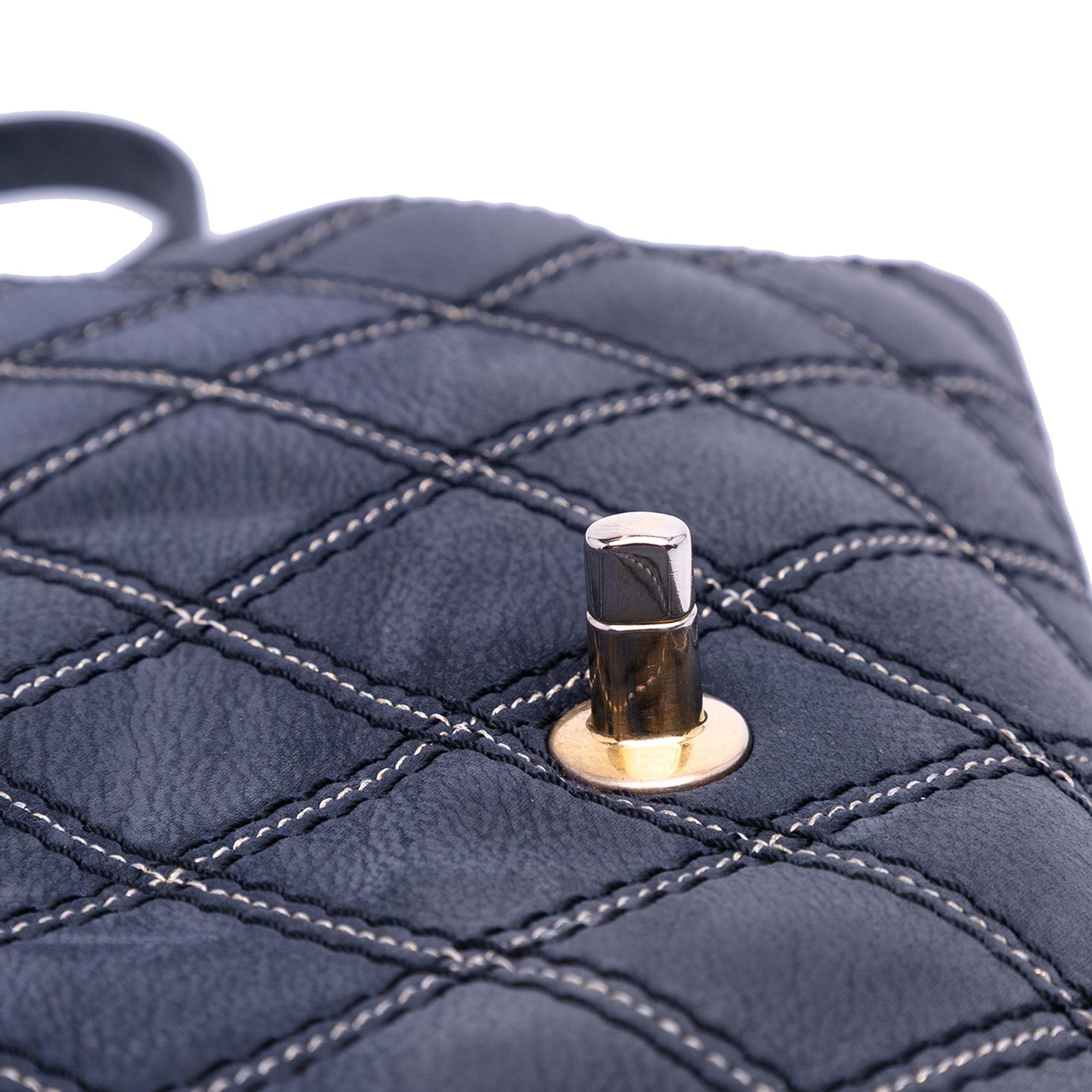 Chanel Jumbo Quilted Calfskin Triple Stitched Flap