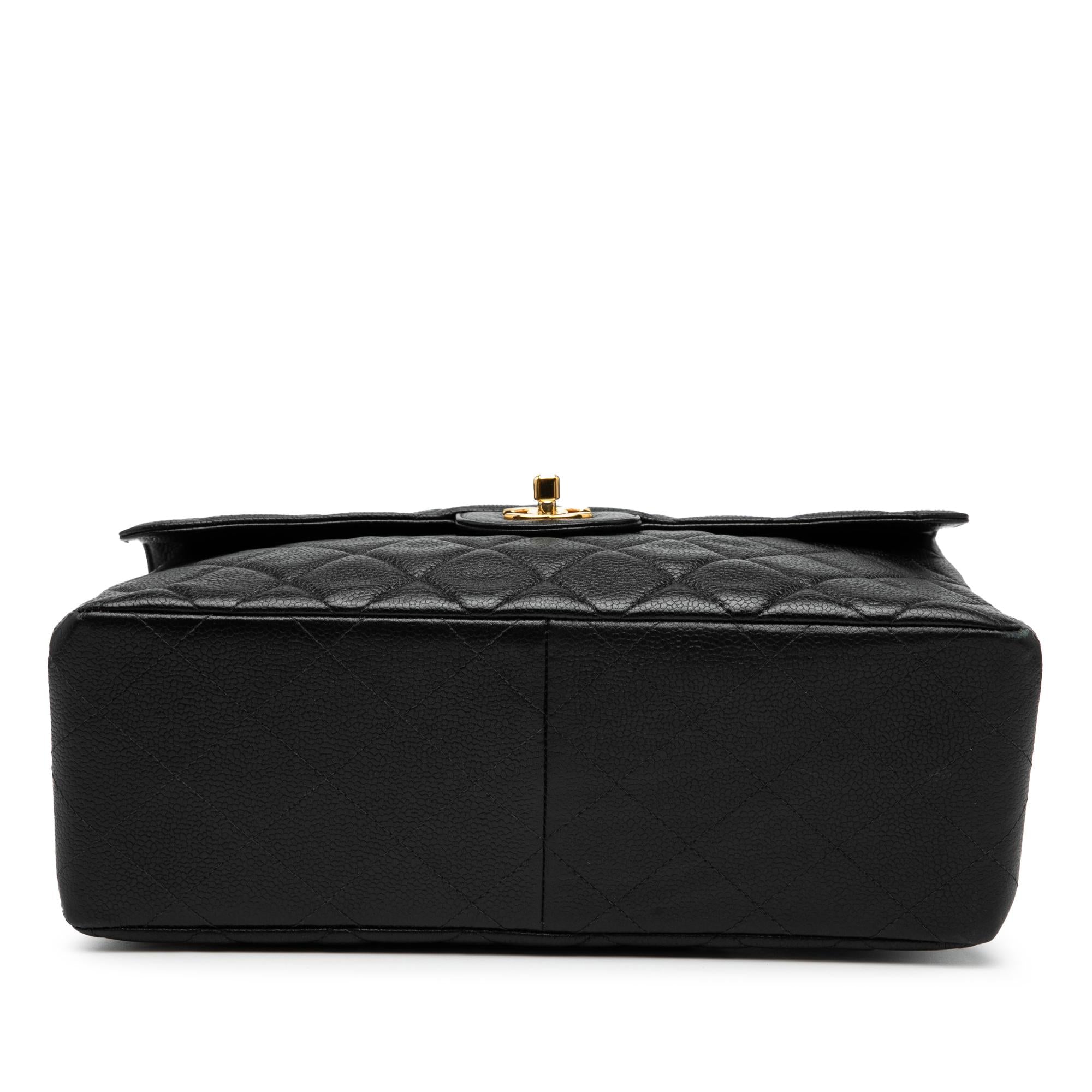 Chanel Jumbo Quilted Caviar Double Sided Flap