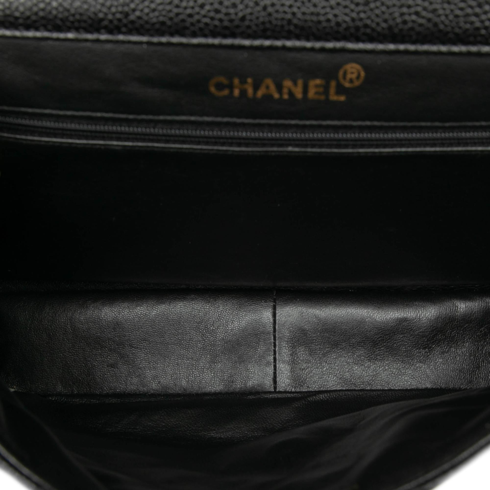 Chanel Jumbo Quilted Caviar Double Sided Flap