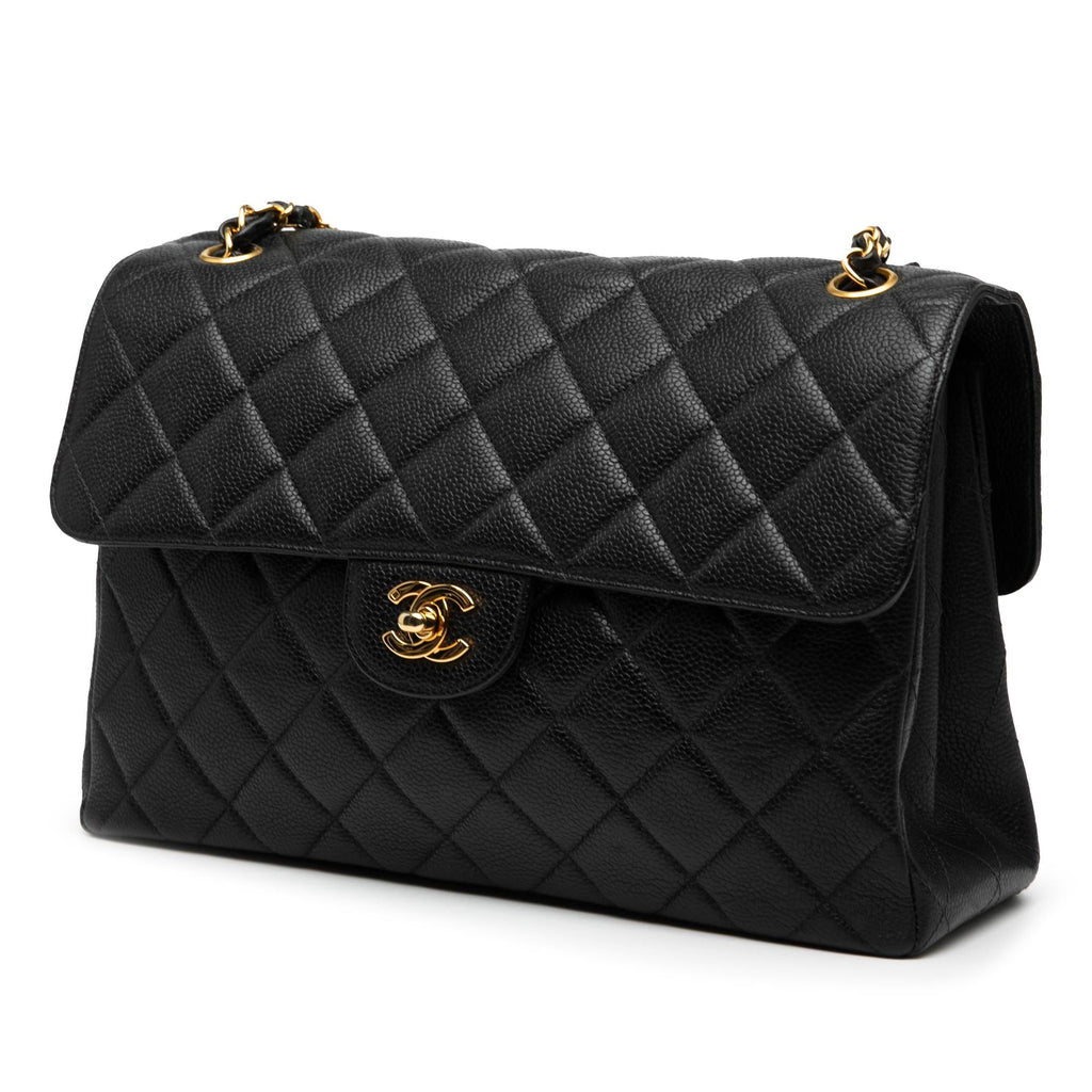 Chanel Jumbo Quilted Caviar Double Sided Flap
