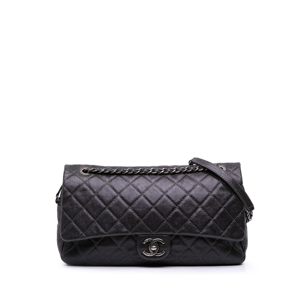 Chanel Jumbo Quilted Iridescent Caviar Easy Flap