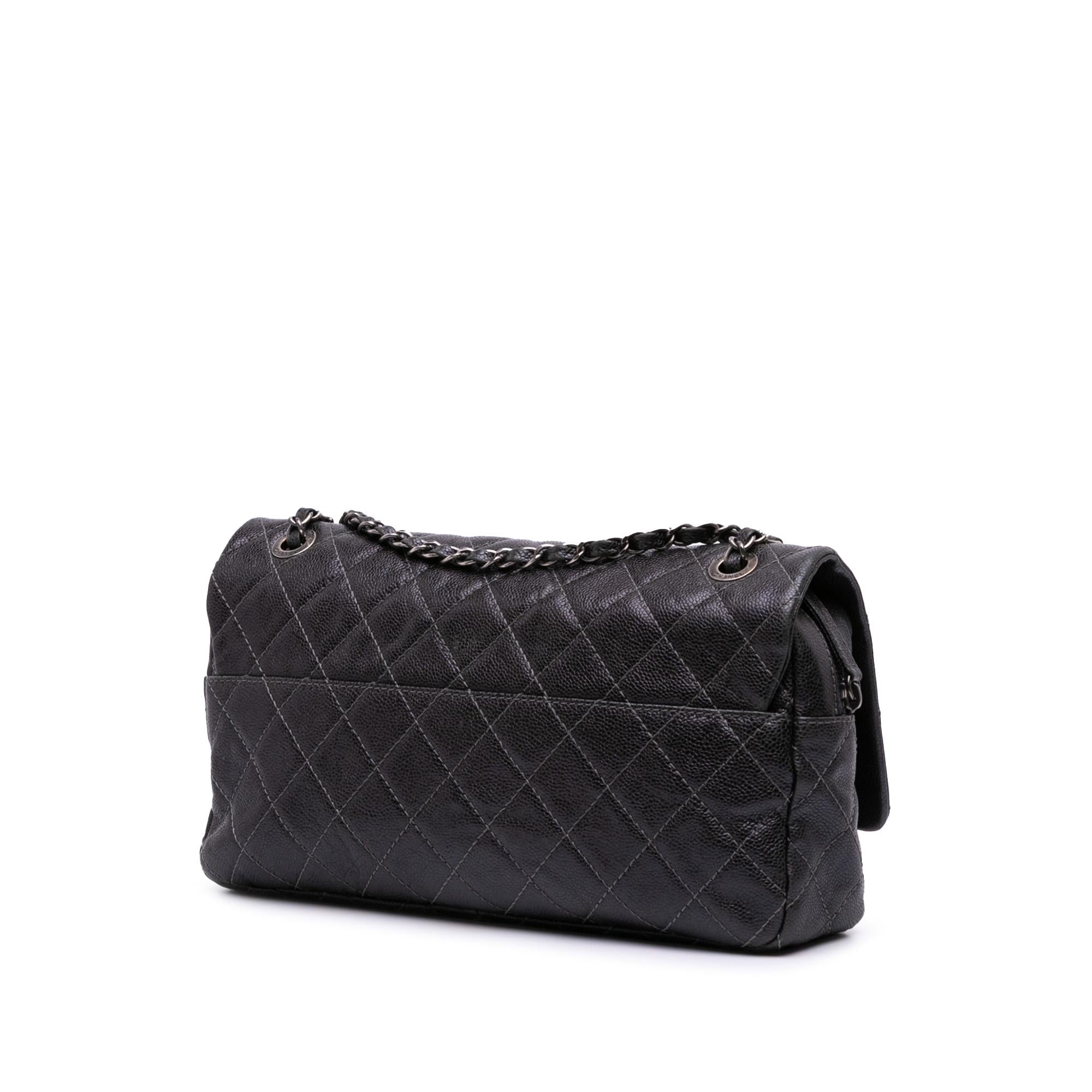 Chanel Jumbo Quilted Iridescent Caviar Easy Flap
