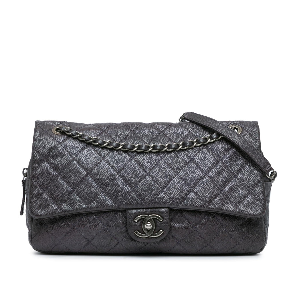 Chanel Jumbo Quilted Iridescent Caviar Easy Flap