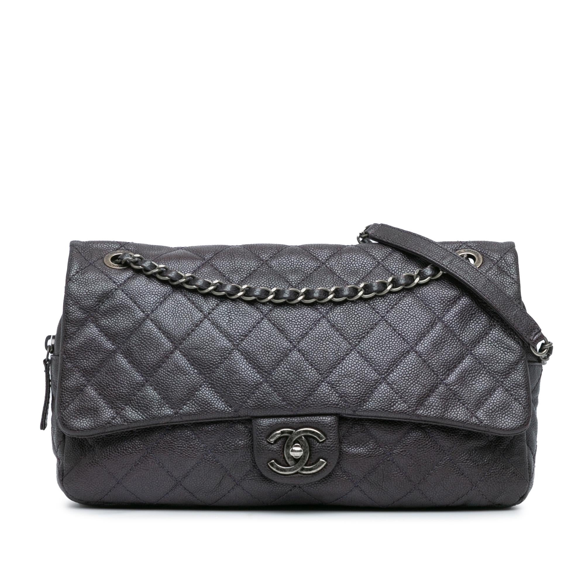 Chanel Jumbo Quilted Iridescent Caviar Easy Flap