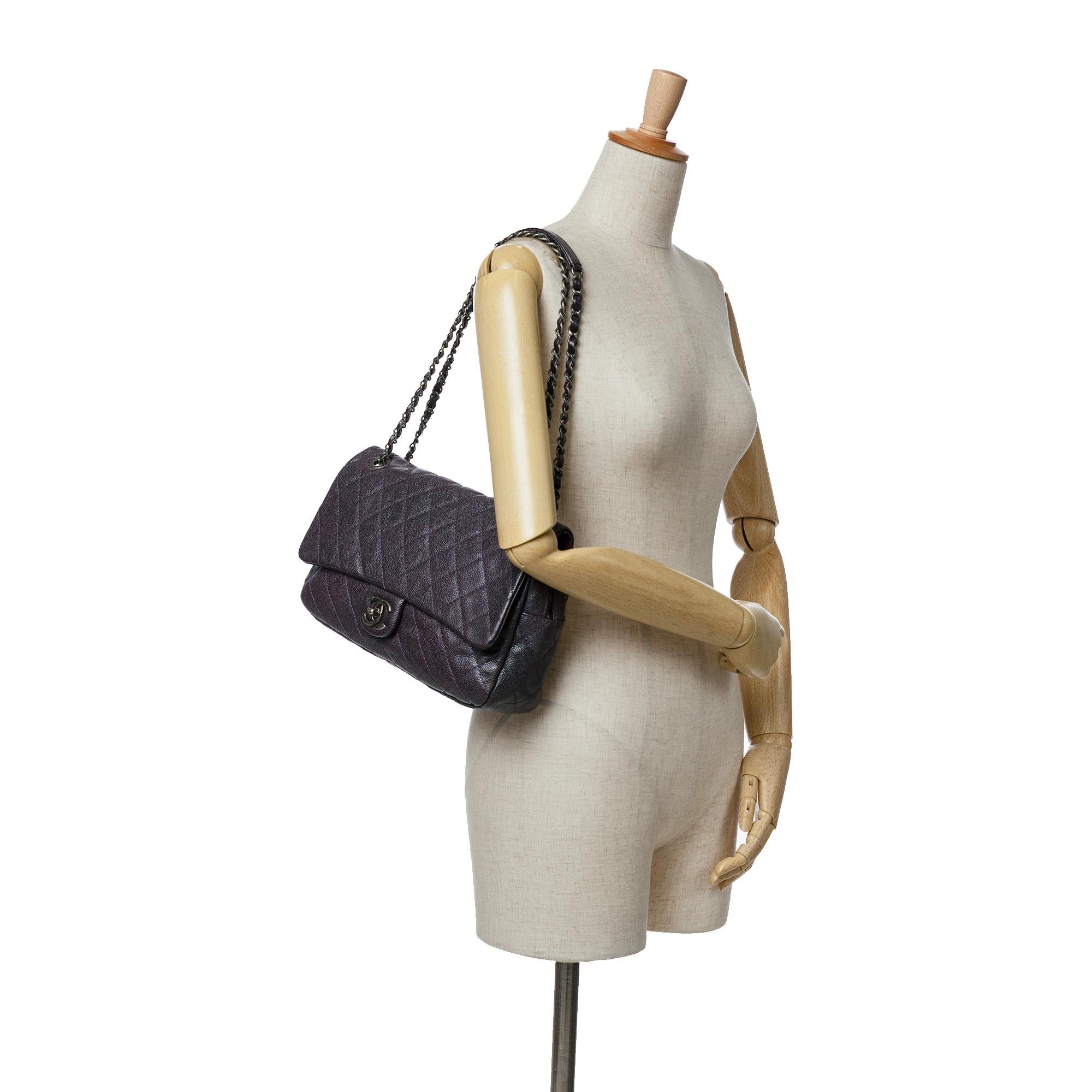 Chanel Jumbo Quilted Iridescent Caviar Easy Flap