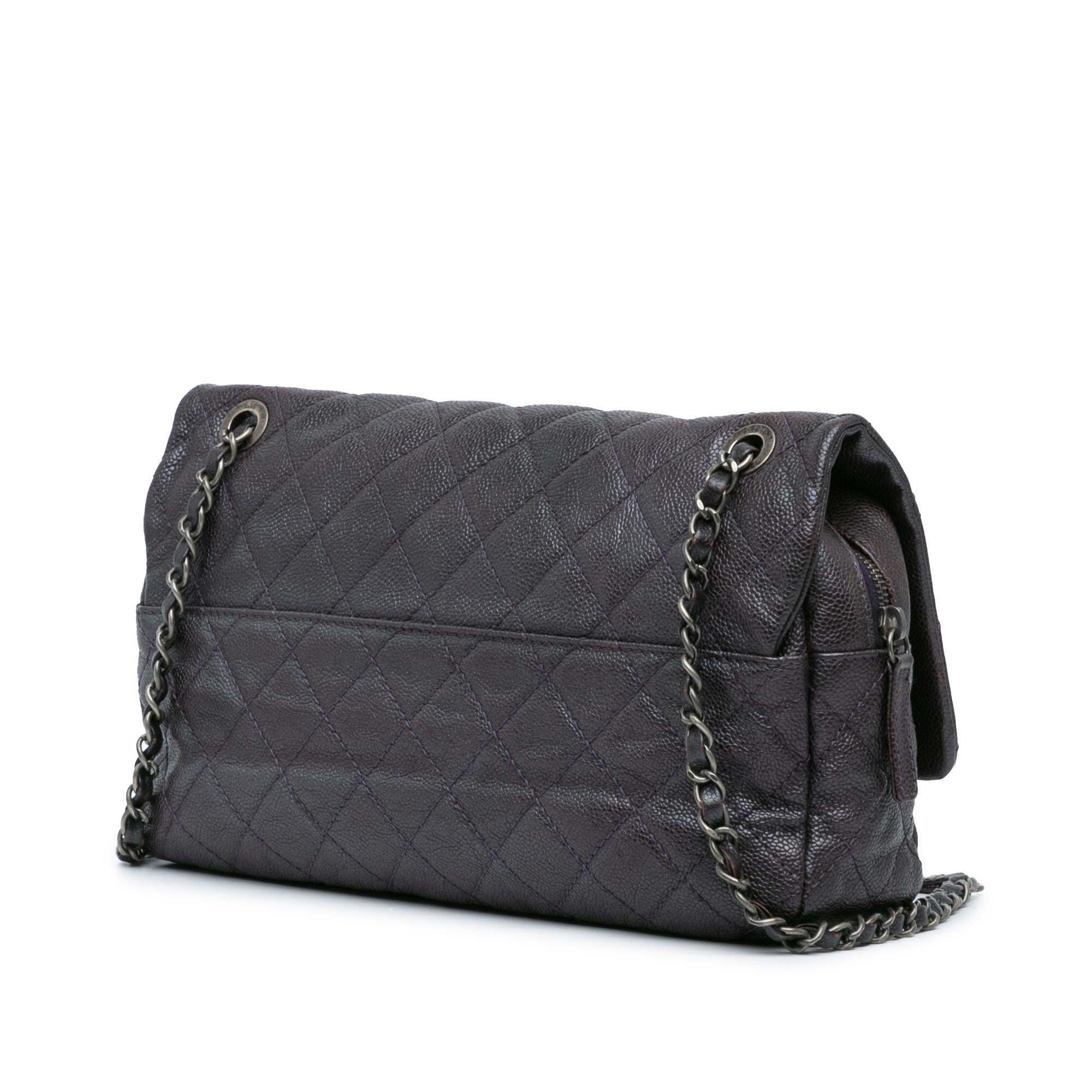 Chanel Jumbo Quilted Iridescent Caviar Easy Flap