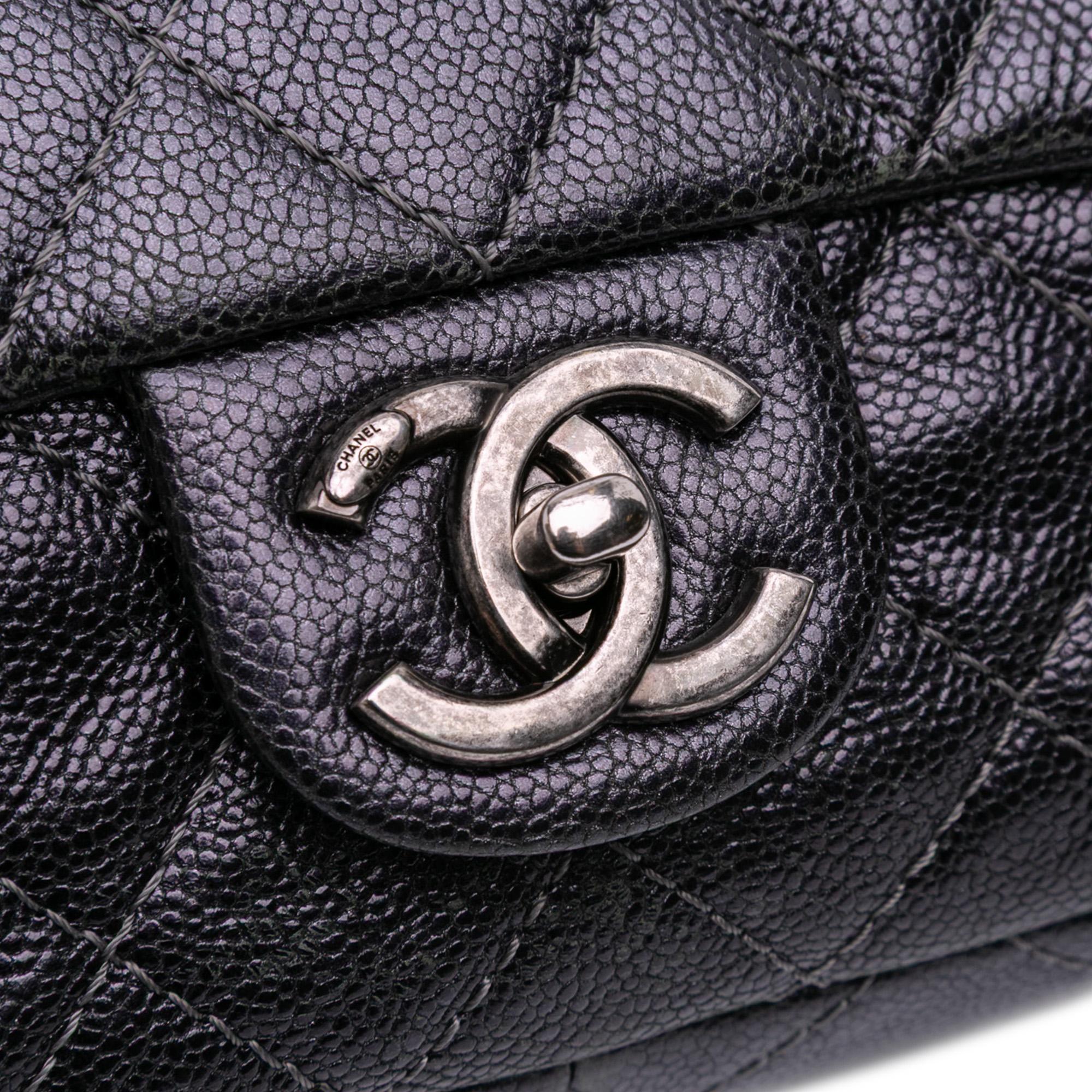 Chanel Jumbo Quilted Iridescent Caviar Easy Flap