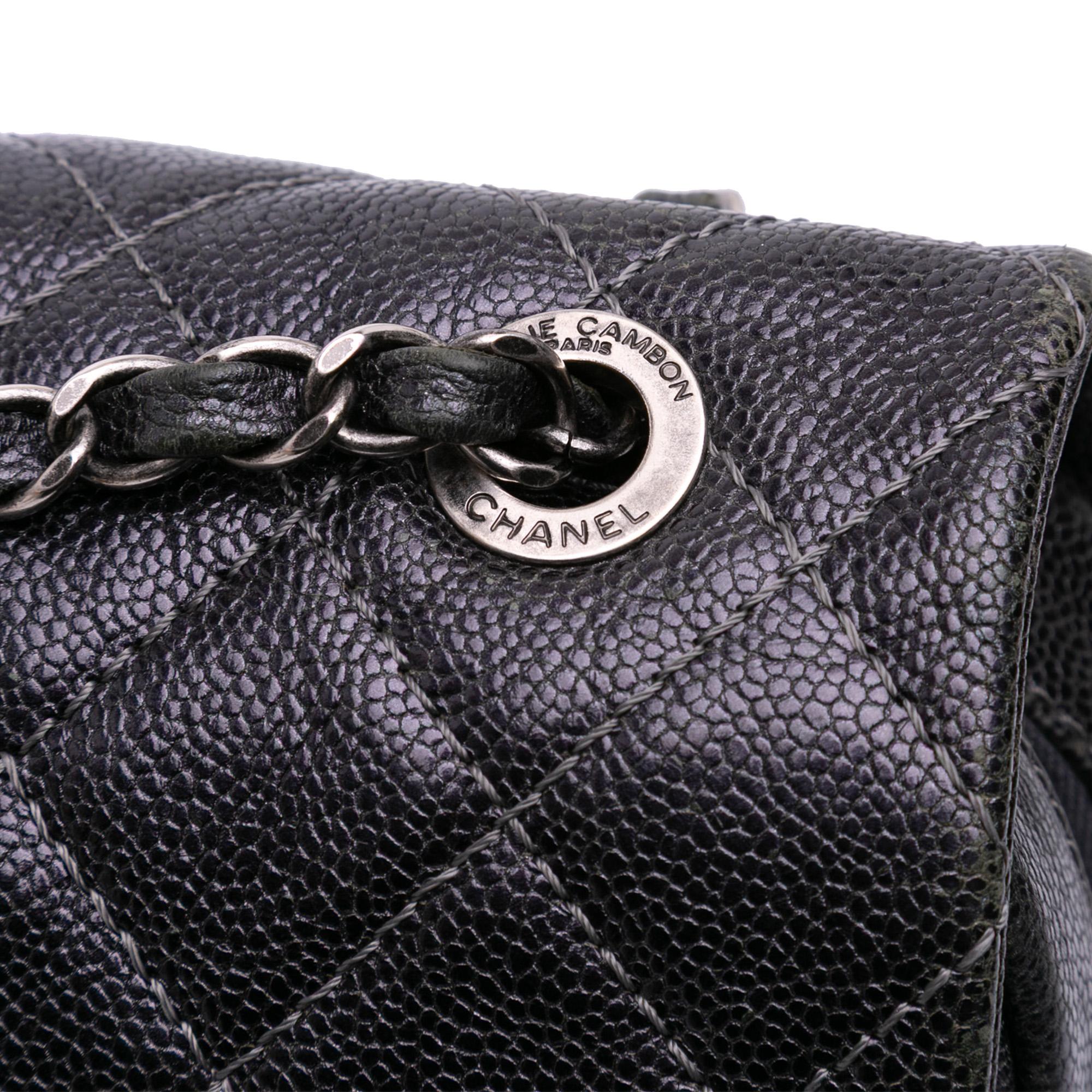 Chanel Jumbo Quilted Iridescent Caviar Easy Flap
