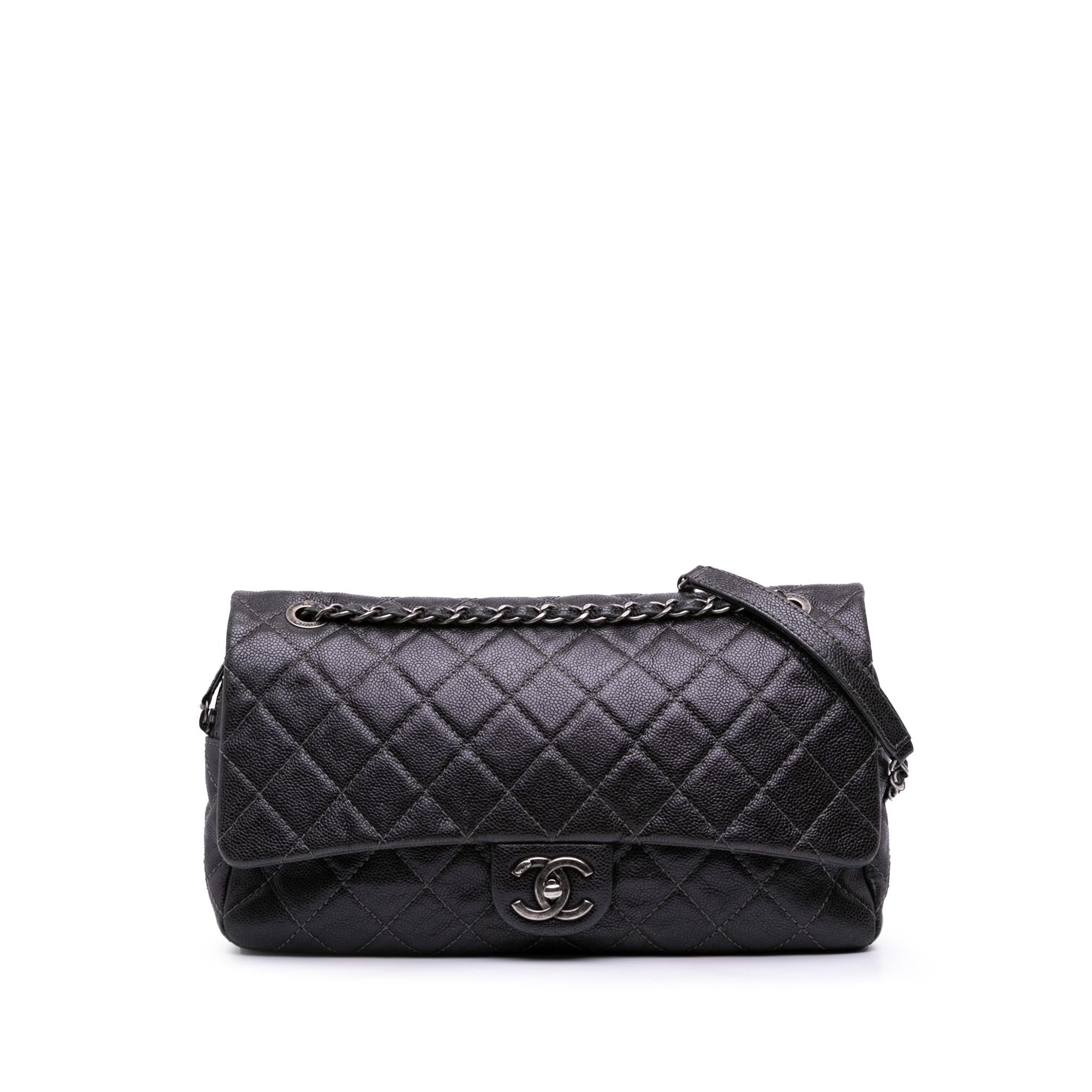 Chanel Jumbo Quilted Iridescent Caviar Easy Flap