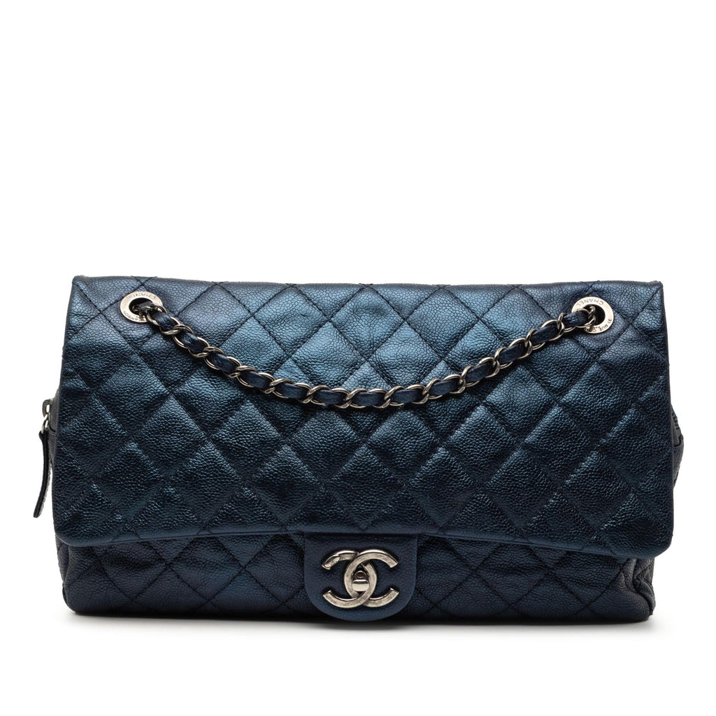 Chanel Jumbo Quilted Iridescent Caviar Easy Flap