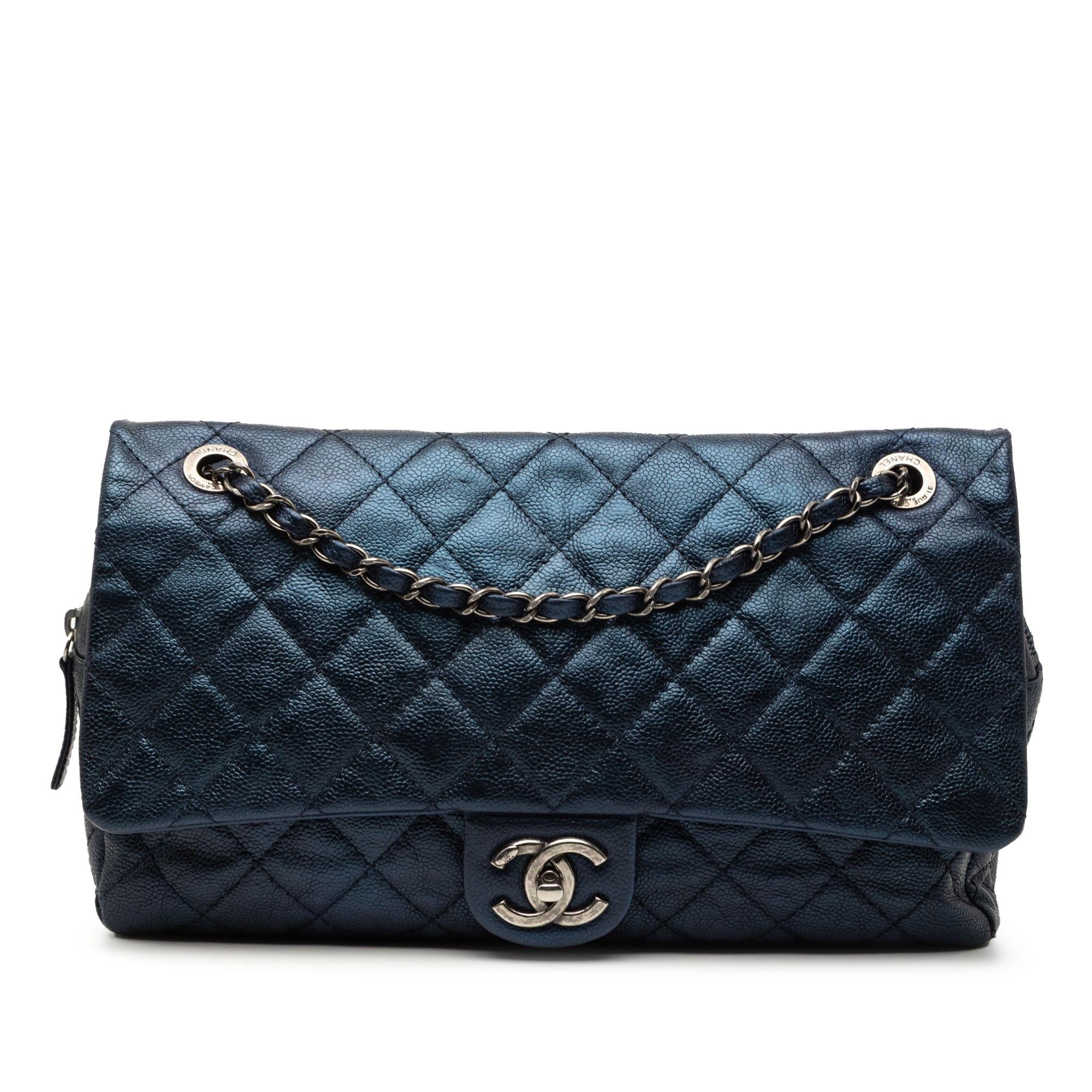 Chanel Jumbo Quilted Iridescent Caviar Easy Flap