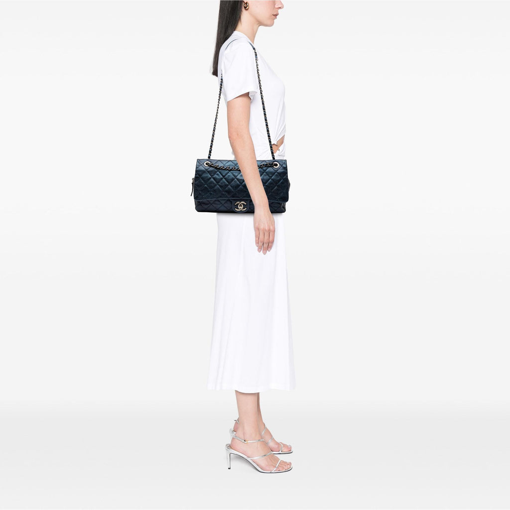 Chanel Jumbo Quilted Iridescent Caviar Easy Flap
