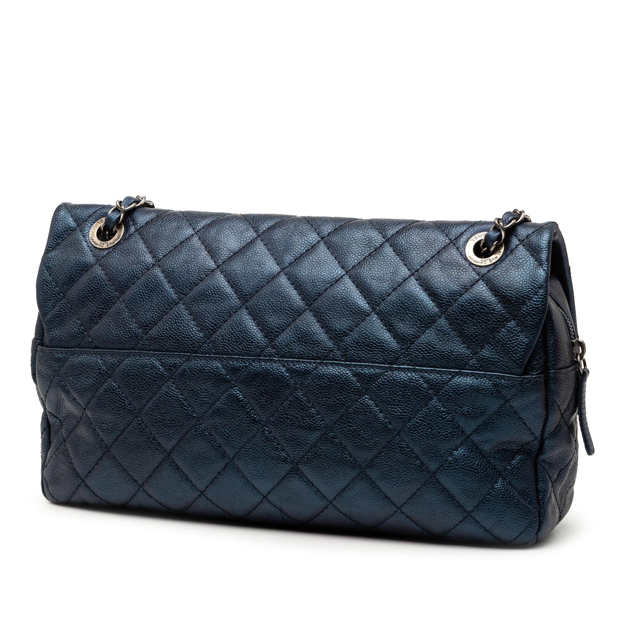 Chanel Jumbo Quilted Iridescent Caviar Easy Flap