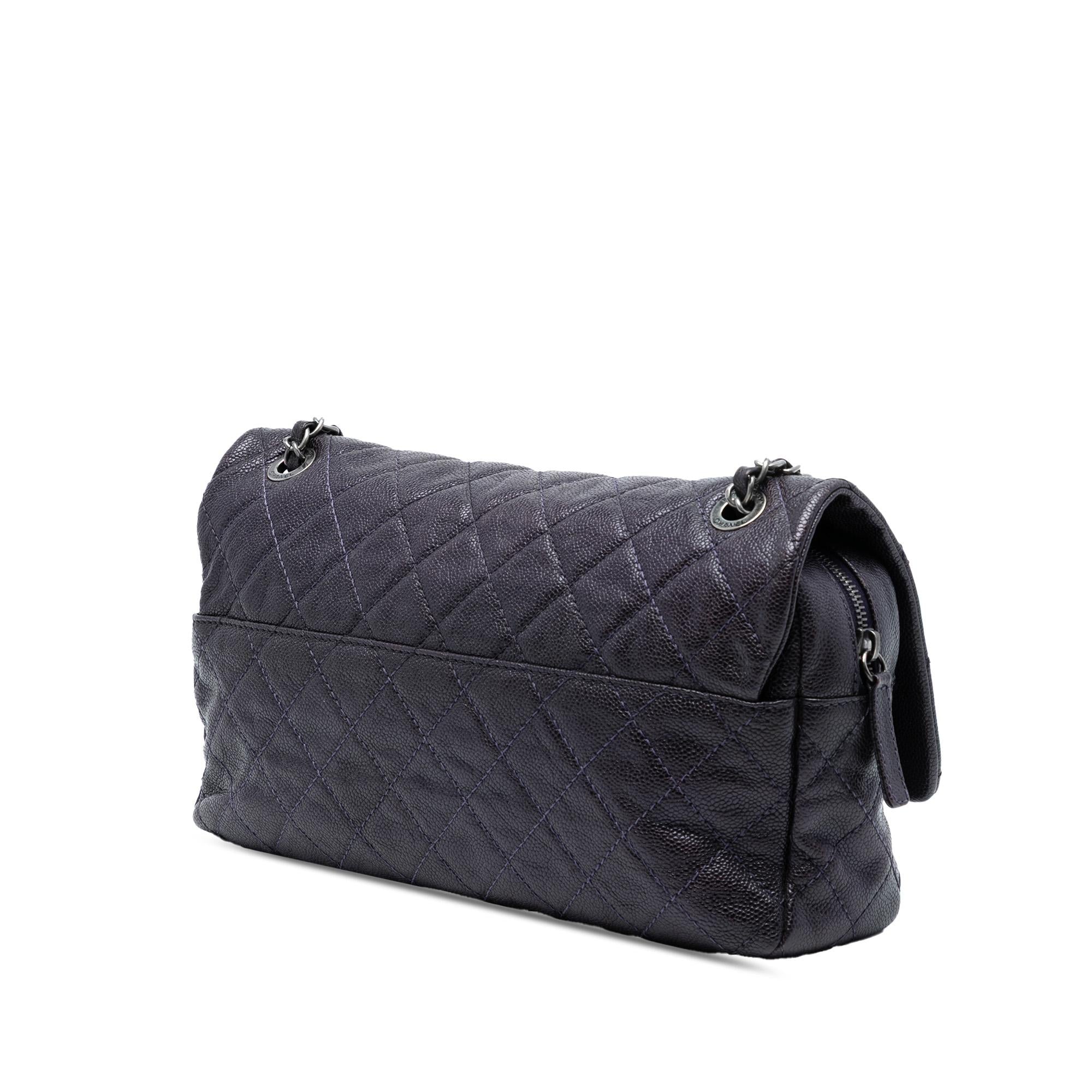 Chanel Jumbo Quilted Iridescent Caviar Easy Flap