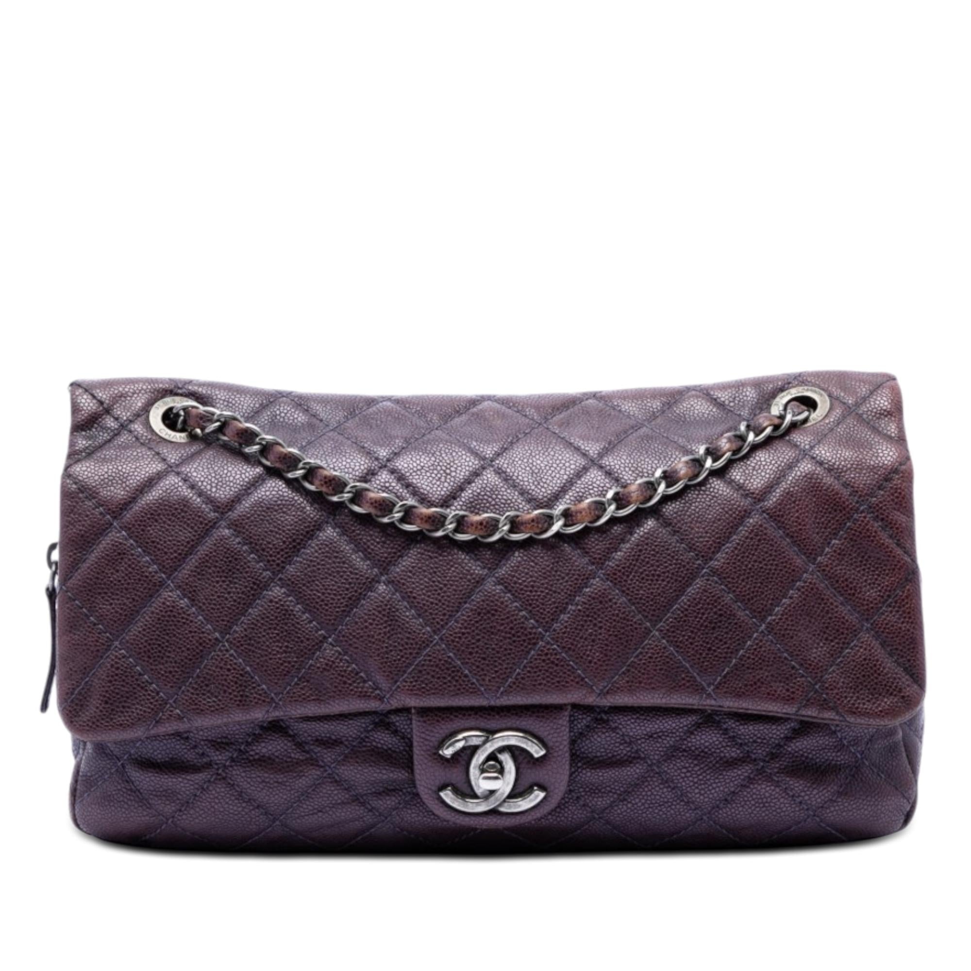 Chanel Jumbo Quilted Iridescent Caviar Easy Flap